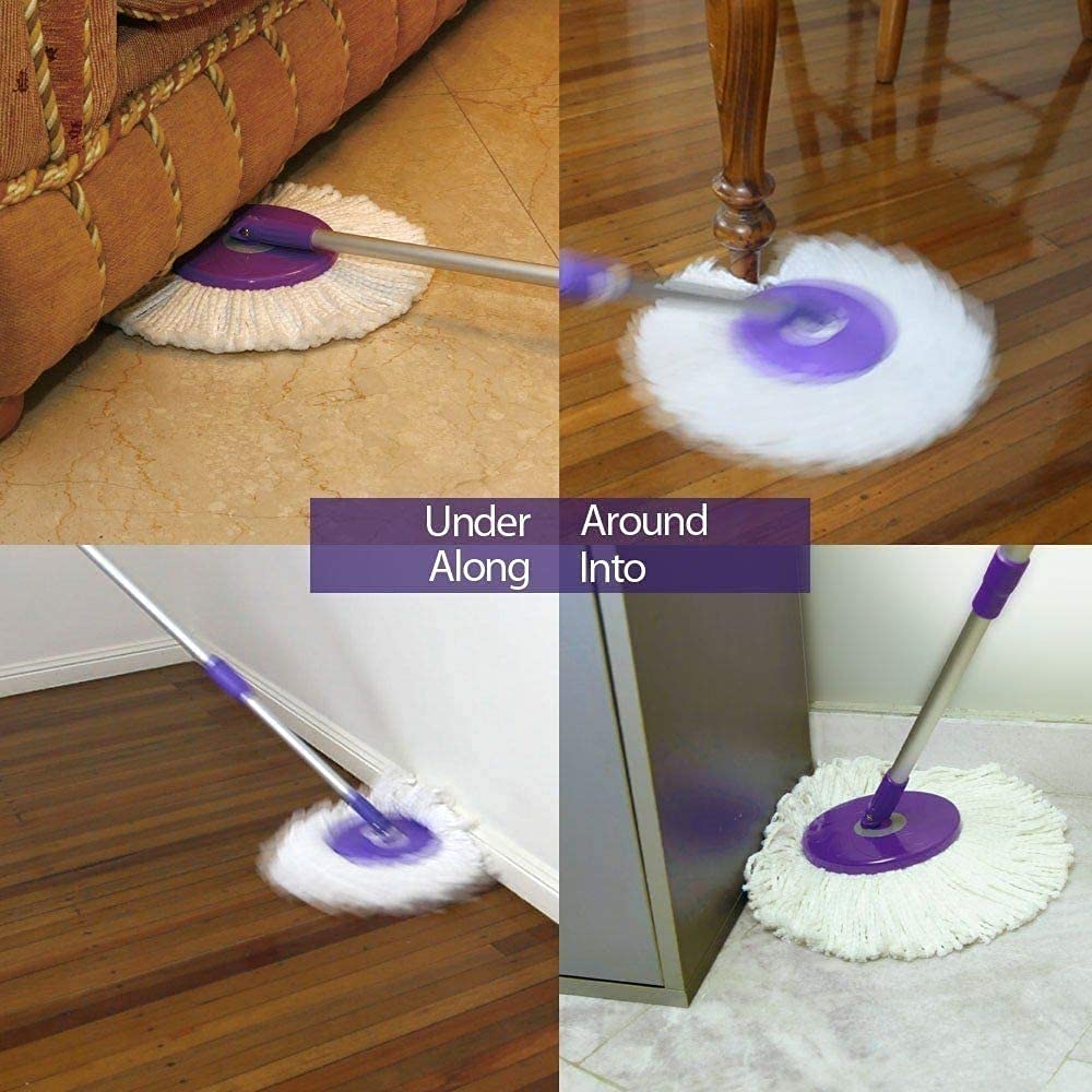 3 Pack Microfiber Replacement Mop Heads for 360° Spin Magic Mop - Universal Round Mop Pads, Super Absorbent & Washable - Perfect for Hardwood Floors, Tile & Laminate Cleaning