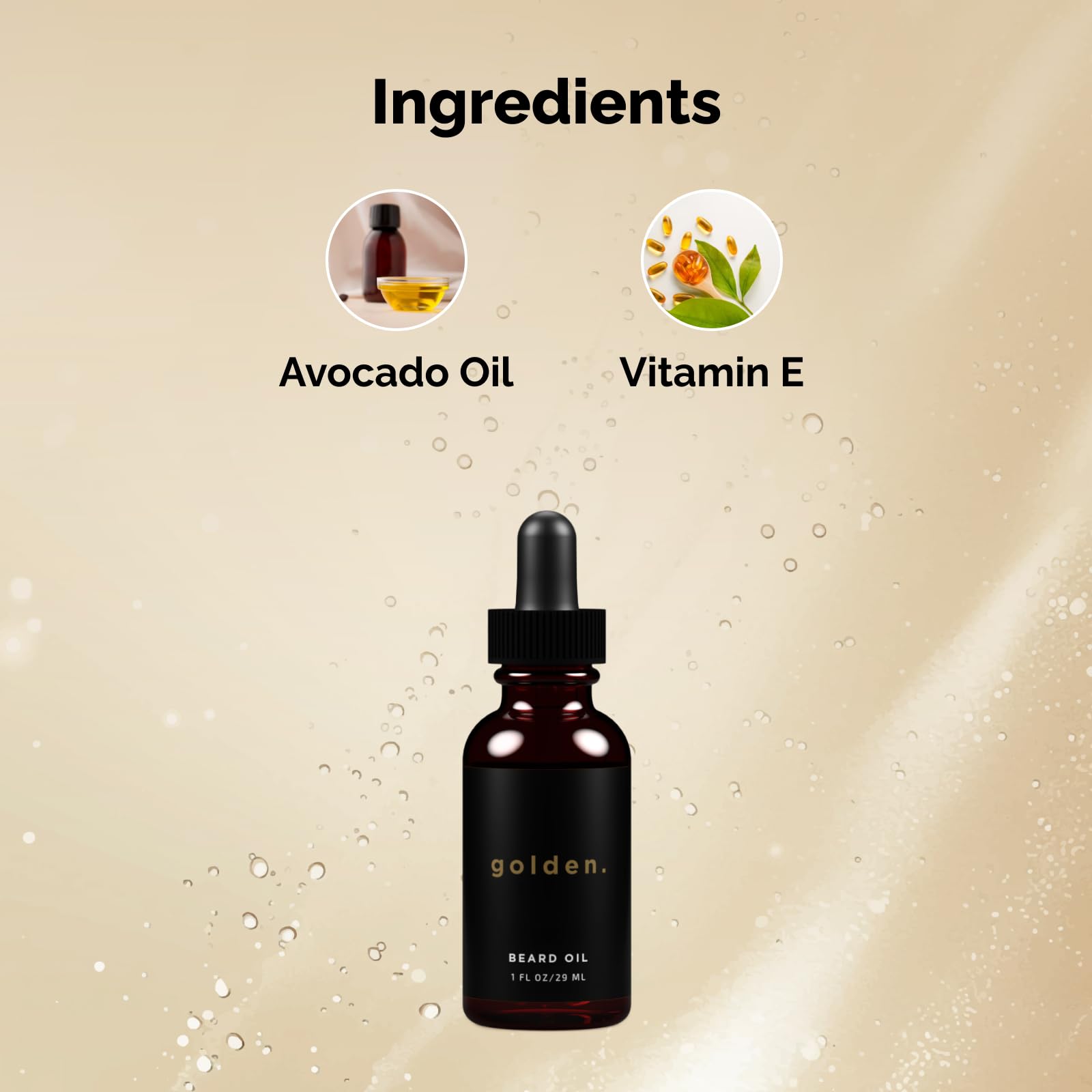 Premium Golden Grooming Beard Oil for Men - Hydrating & Conditioning with Natural Castor Oil, Jojoba Oil & Olive Oil - Fresh Scent - 1oz Bottle - Perfect for Daily Beard Care & Styling