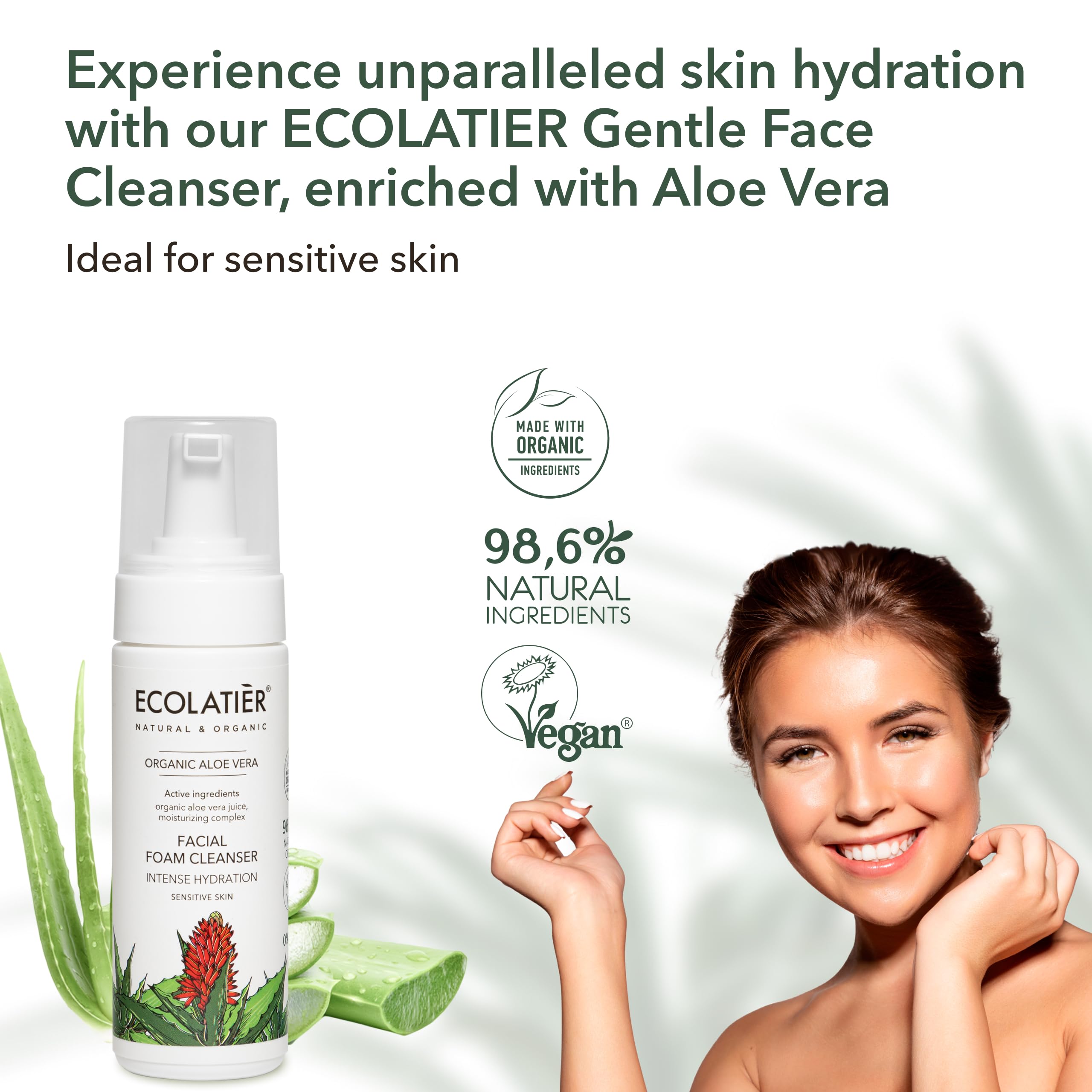 Organic Skincare Bundle - Micellar Cleansing Water, Foaming Facial Cleanser & Daily Moisturizing Cream with Aloe Vera & Argan Oil - Hydrating, Nourishing & Gentle for All Skin Types - Vegan & Cruelty-Free - Perfect for Daily Skincare Routine, Travel & Sensitive Skin Care