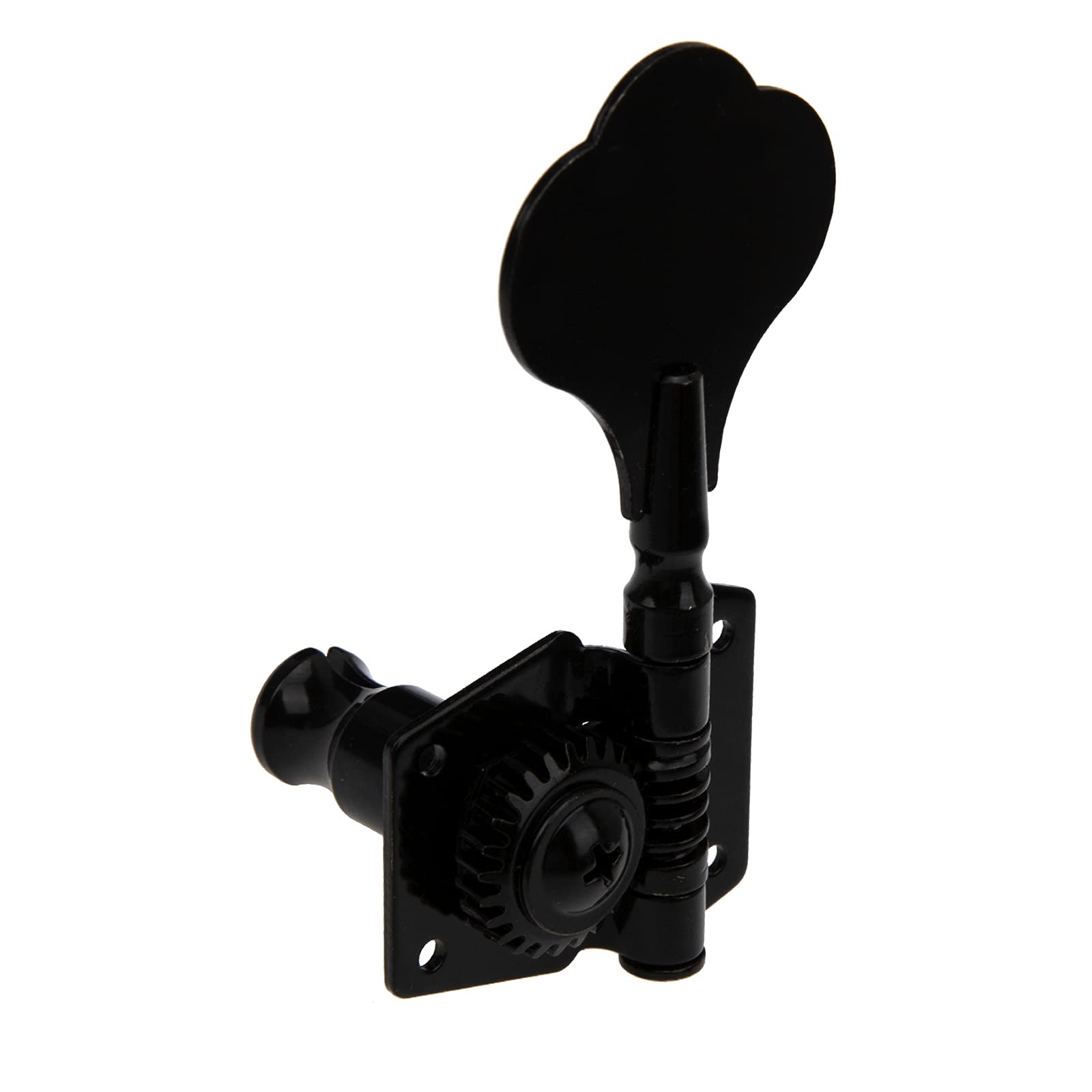 4Pcs Yootones Open Gear Machine Heads Tuners - 2 Left & 2 Right Tuning Pegs for 4-String Fender Precision/Jazz Bass Guitar (Black) - Perfect for Guitar Maintenance, String Replacement & Professional Tuning