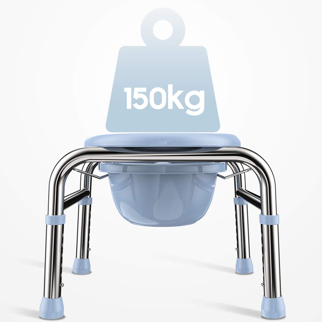 Lightweight Adjustable Bedside Commode Chair with Non-Slip Leg Pads & Removable Bucket - Bariatric Toilet Seat & Shower Bench for Elderly & Disabled - Ideal for Home Care, Post-Surgery Recovery & Mobility Assistance