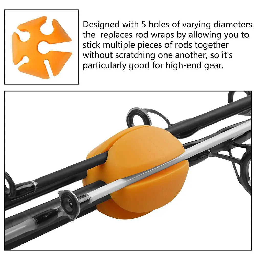 6-Piece Silicone Fishing Rod Holder Set - Durable, Non-Slip Boat & Kayak Fishing Accessories for Secure Rod Storage | Perfect for Saltwater & Freshwater Fishing Trips