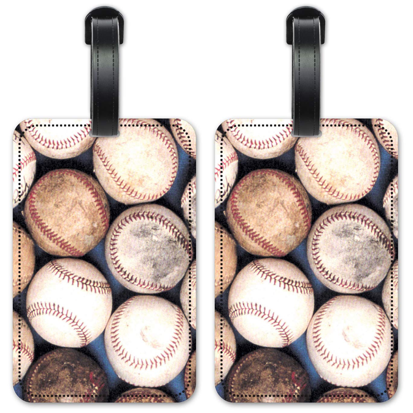 Vintage Baseball Luggage Tags - Set of 2 Personalized Suitcase ID Cards for Travel & Sports Fans - Perfect for Baseball Games, Airports & Team Events