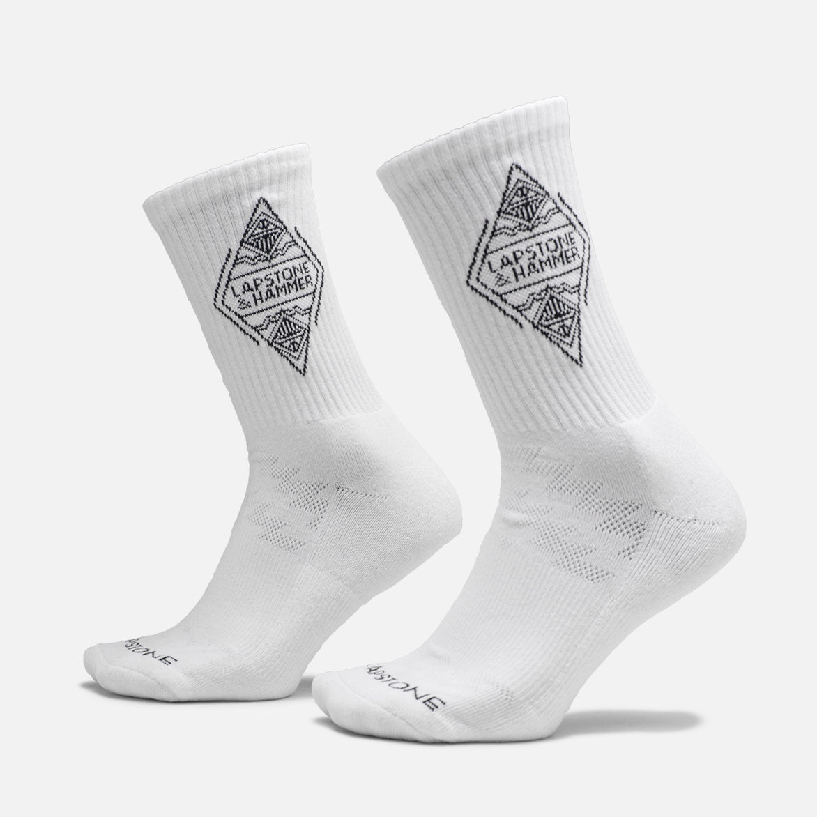 Premium Diamond Crew Socks - Soft Cotton White Athletic Socks for Men & Women - Ideal for Running, Gym, and Everyday Comfort