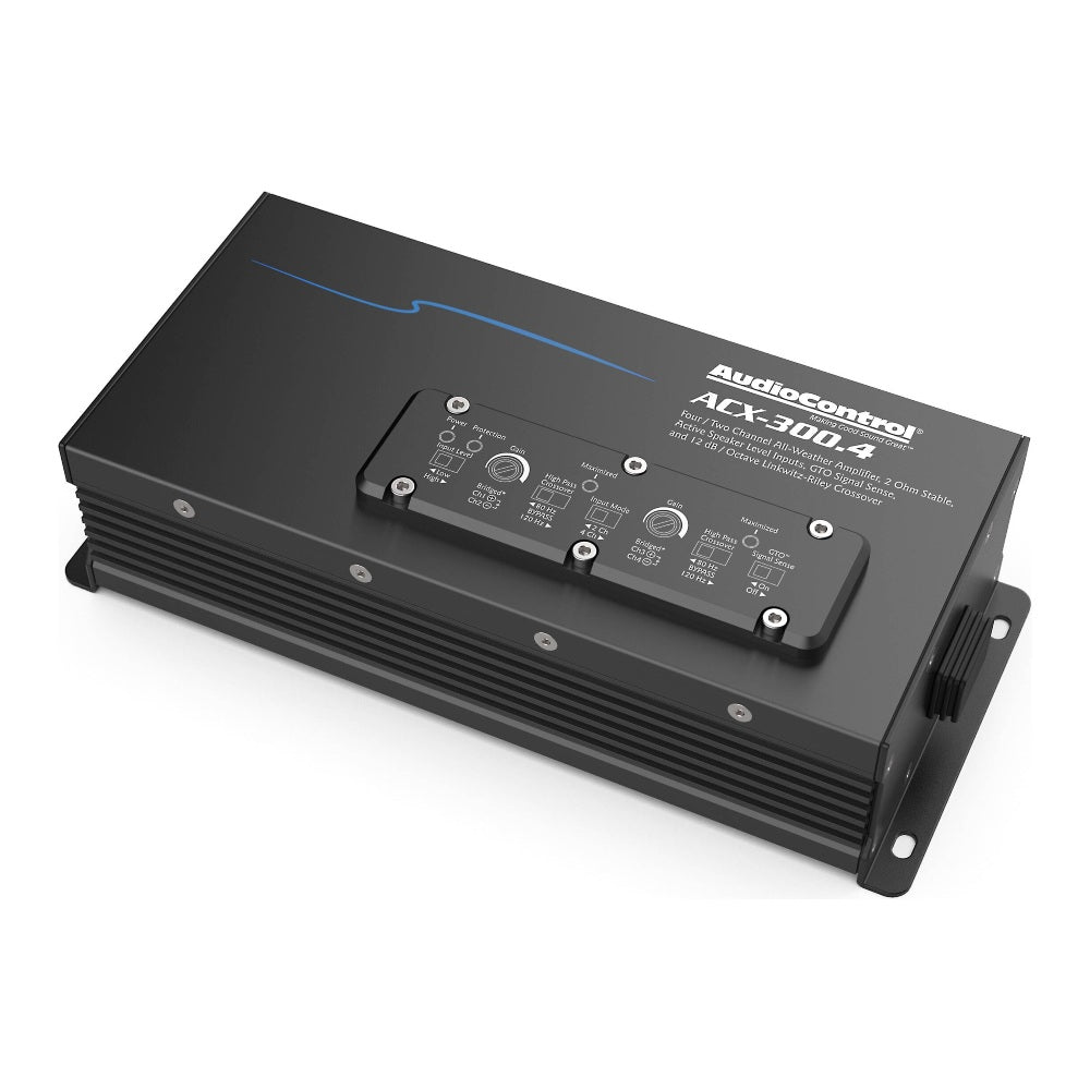 AudioControl ACX 300.4 300W 4-Channel Marine Amplifier - Waterproof Boat Stereo Amp for Marine Audio System, Perfect for Yachts, Boats & Watercrafts