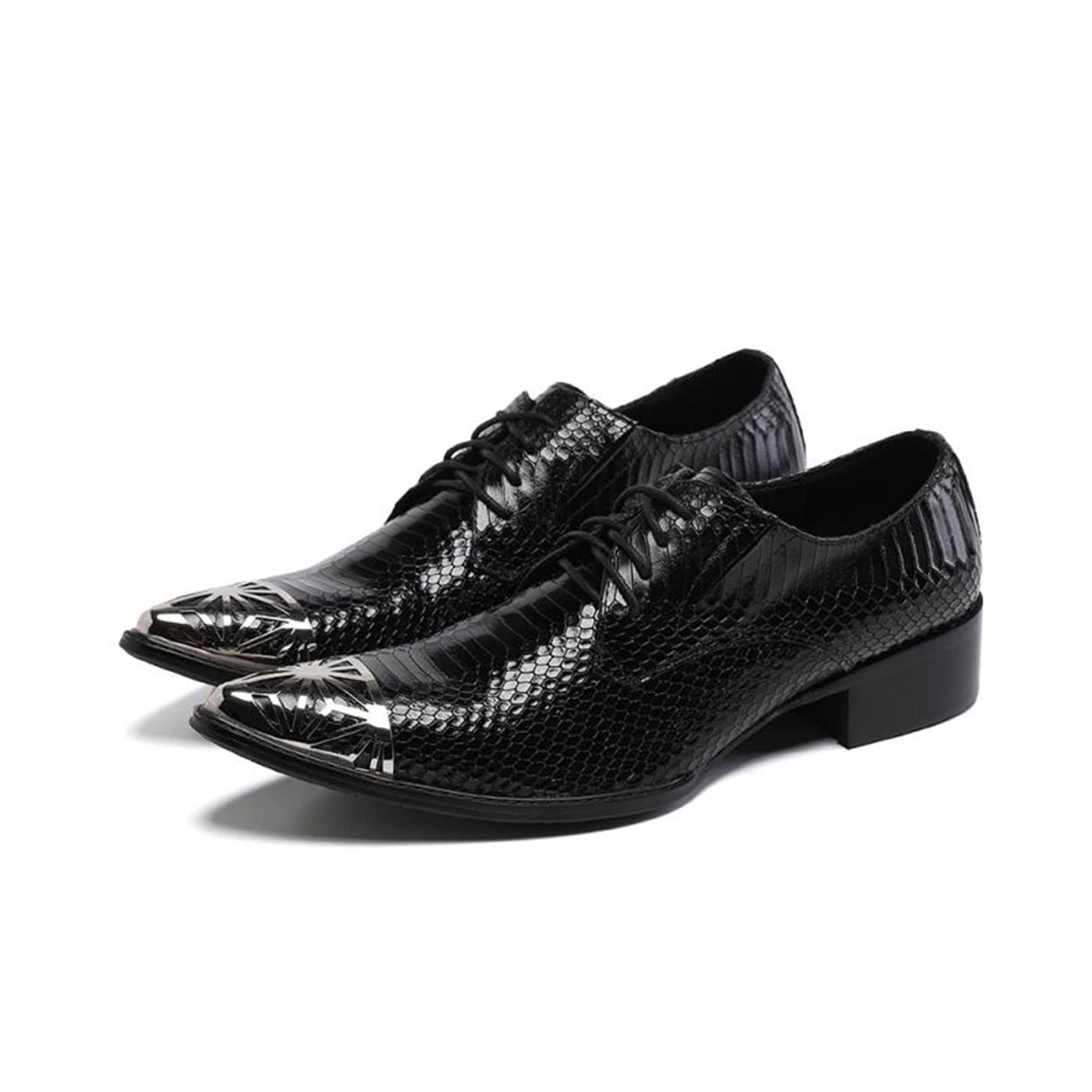 Men's Business Dress Shoes | Casual Leather British Style Oxfords | Soft Sole Breathable Formal Wedding Shoes | Size 6.5 Black | Perfect for Office, Interviews & Special Occasions