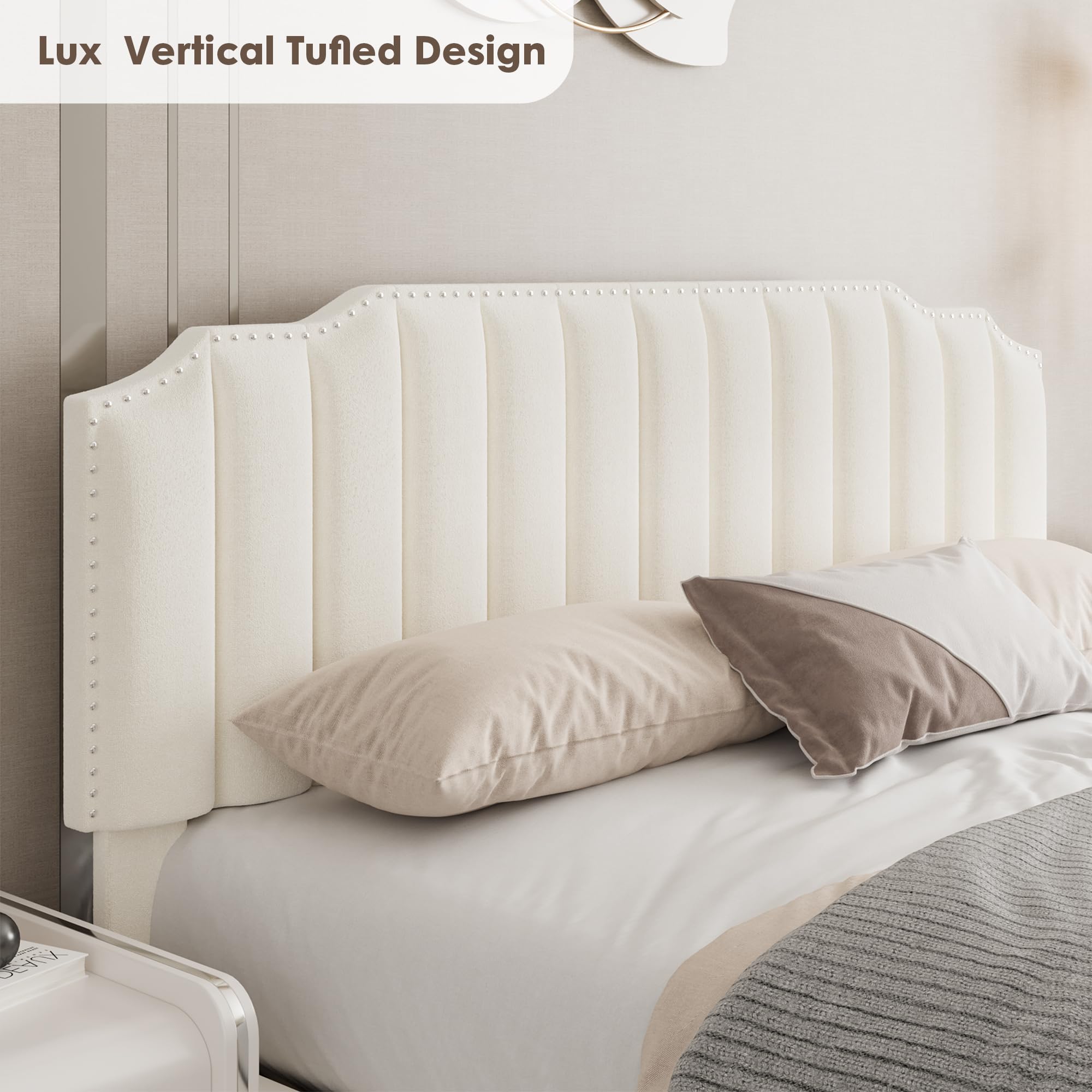 Harper & Bright Designs Queen Size Platform Bed with Lift-Up Storage - Velvet Upholstered Bed Frame with Headboard & Wood Slats | Noise-Free Bedroom Furniture (Beige) | Perfect for Small Spaces & Guest Rooms