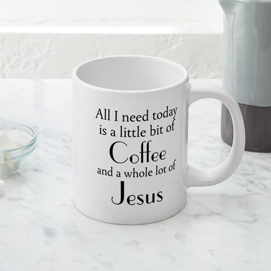 All I Need Is Coffee And Jesus 20 oz Ceramic Coffee Mug - Large Insulated Tea Cup for Home, Office & Church - Funny Christian Gift for Coffee Lovers