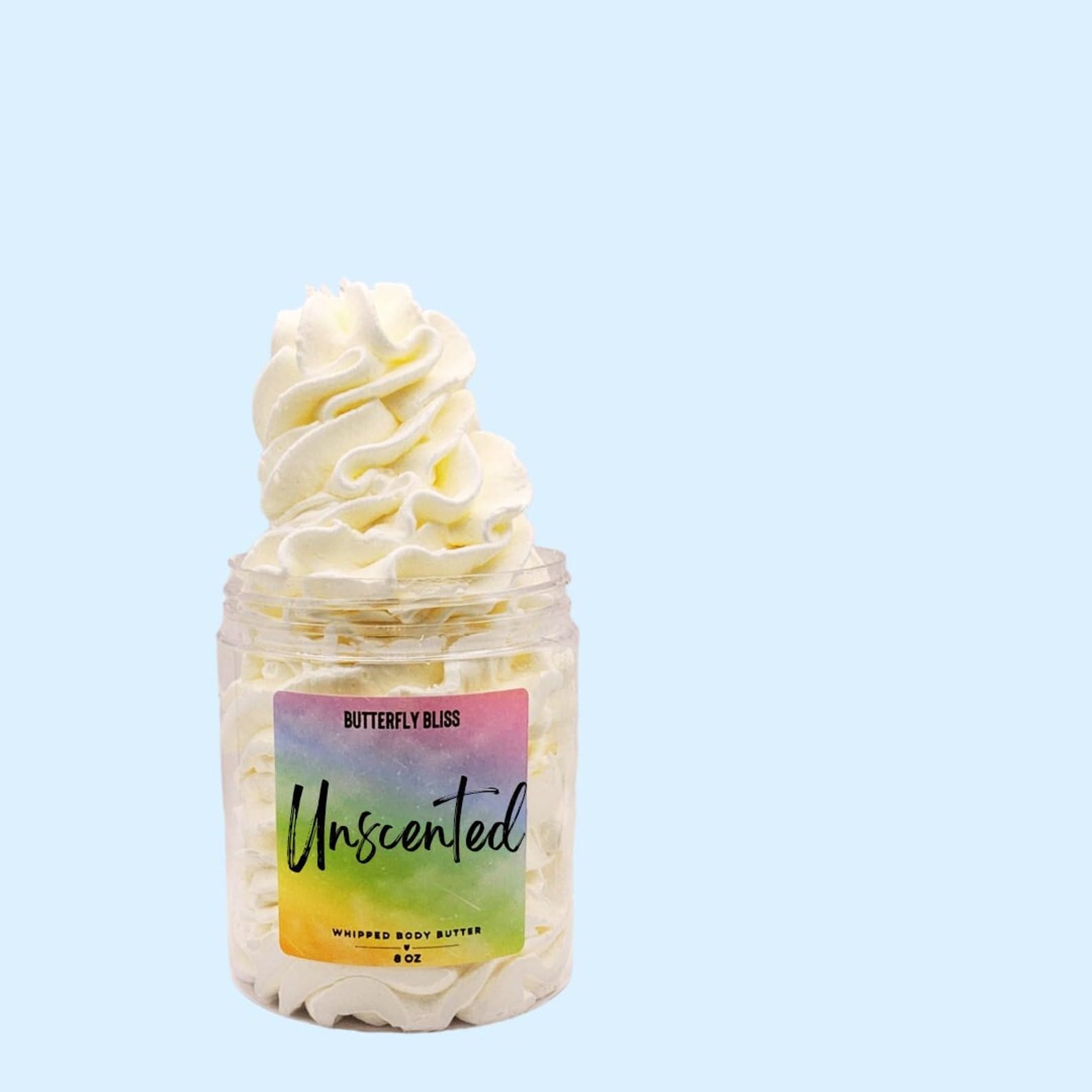 Unscented Whipped Body Butter - Natural & Organic Moisturizer with Shea Butter, Mango Butter, Coconut & Almond Oils - 8oz Jar for Dry Skin Care & Daily Hydration
