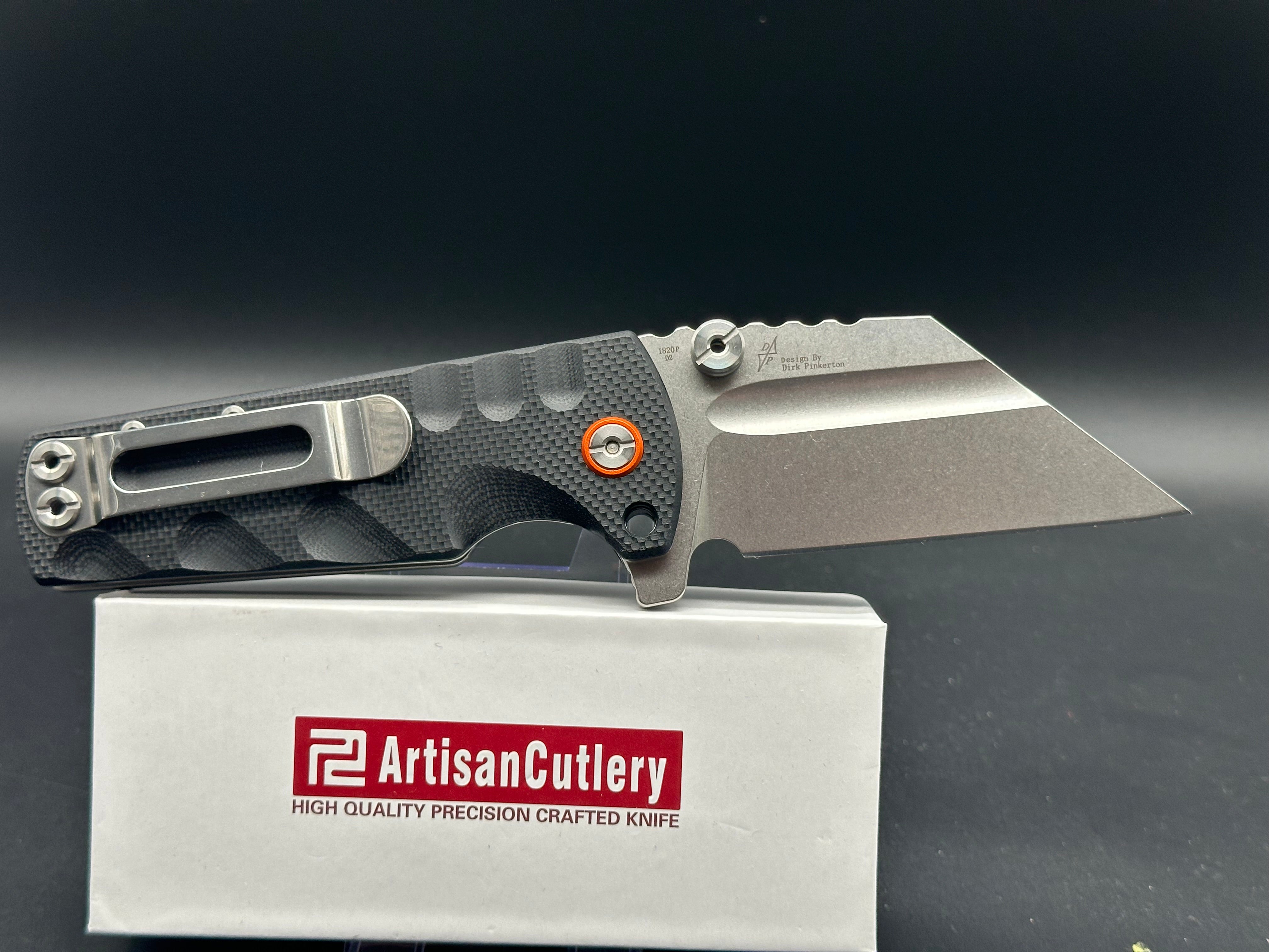 Premium Artisan Proponent Liner Lock Knife - Black G10 Handle & D2 Steel Blade | EDC, Outdoor, Camping, Survival Gear