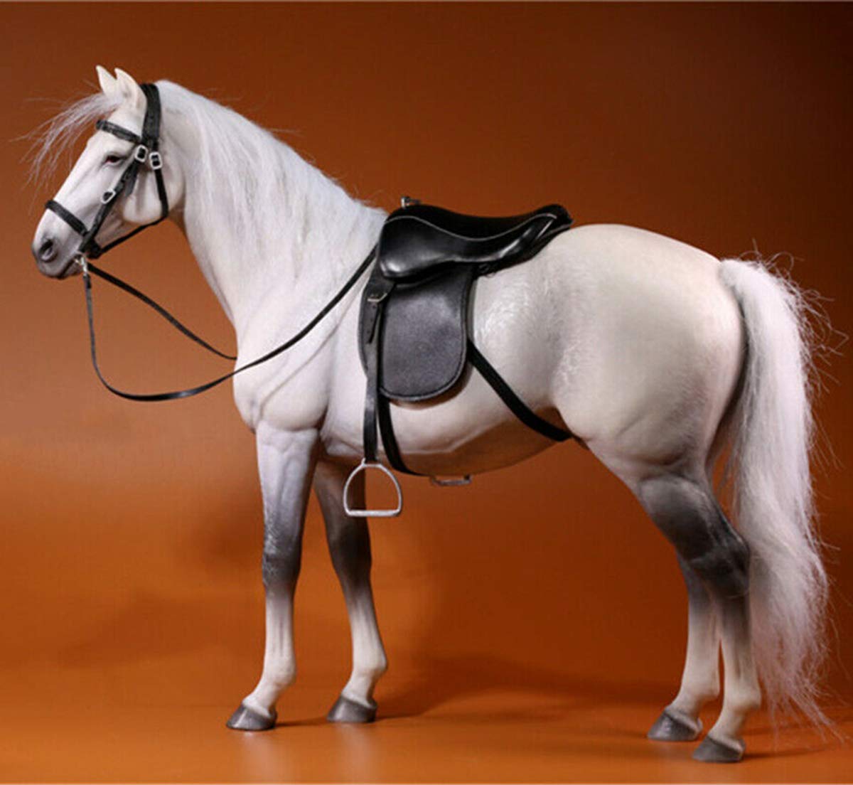 1/6 Scale Realistic Hanoverian Horse Model - Grey White Collector's Edition | Hand-Painted German Steed Figure for Adult Collectors, Educational Display & Home Decor | Perfect for Equestrian Enthusiasts, Model Train Scenes & Gift Giving