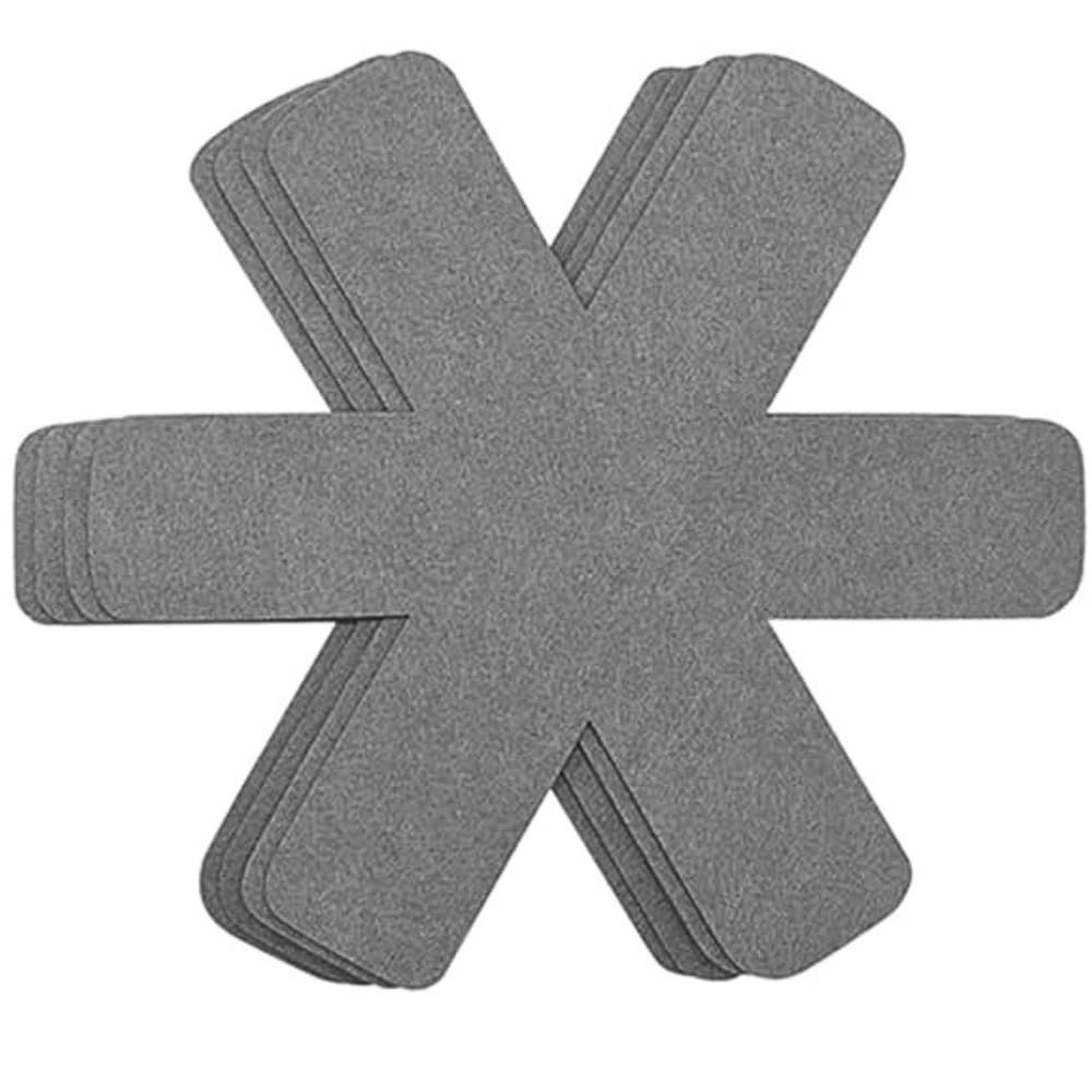 3-Pack Grey Felt Pot and Pan Protectors - Non-Slip Cookware Dividers for Stacking & Protecting Kitchen Pots & Pans - Prevent Scratches & Damage - Ideal for Cabinet, Drawer & Pantry Organization