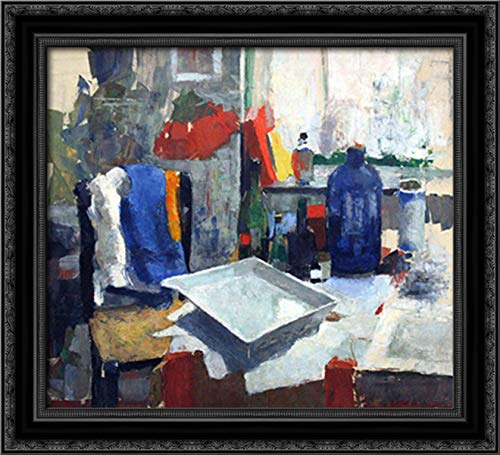 Rik Wouters 22x20 Inch Black Ornate Wood Framed Canvas Art - Elegant Dining Table Wall Decor for Home, Restaurant & Office