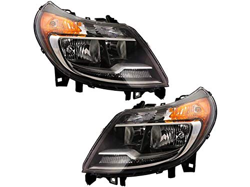 Halogen Headlight Assembly Set of 2 for 2014-2018 Ram ProMaster 2500 with DRL | Replacement Headlights for Improved Night Visibility | Perfect for Off-Roading & Commercial Van Use