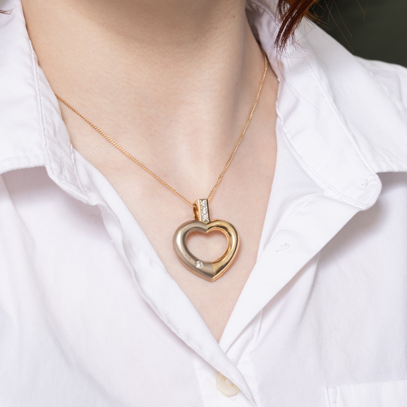 Elegant Two-Tone Gold Diamond Heart Pendant Necklace - 0.26ctw Sparkling Jewelry Gift for Women - Perfect for Valentine's Day, Anniversary & Special Occasions