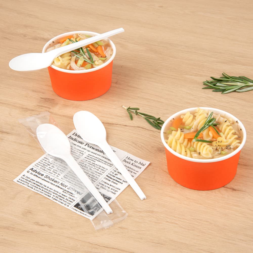 Eco-Friendly 6.5 Inch Compostable Spoons - 250 Pack Individually Wrapped Plant-Based Cutlery | BPI-Certified CPLA Disposable Silverware for Hot & Cold Foods | Perfect for Restaurants, Catering, Parties & Outdoor Events