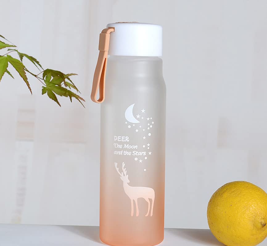 500ml/560ml Leak Proof Water Bottle for Women - BPA Free Plastic Sports Drink Bottle for Outdoor, Travel, Gym & Hiking (Orange, 560ml) - Stay Hydrated Anywhere