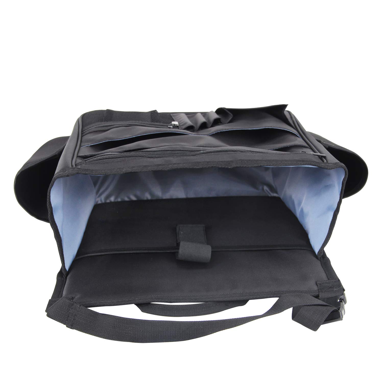 LUXJA Premium Car Front Seat Organizer with Laptop & Tablet Storage Pockets - Adjustable Back Straps for Secure Fit - Black - Perfect for Road Trips, Commuting & Work Travel Accessories
