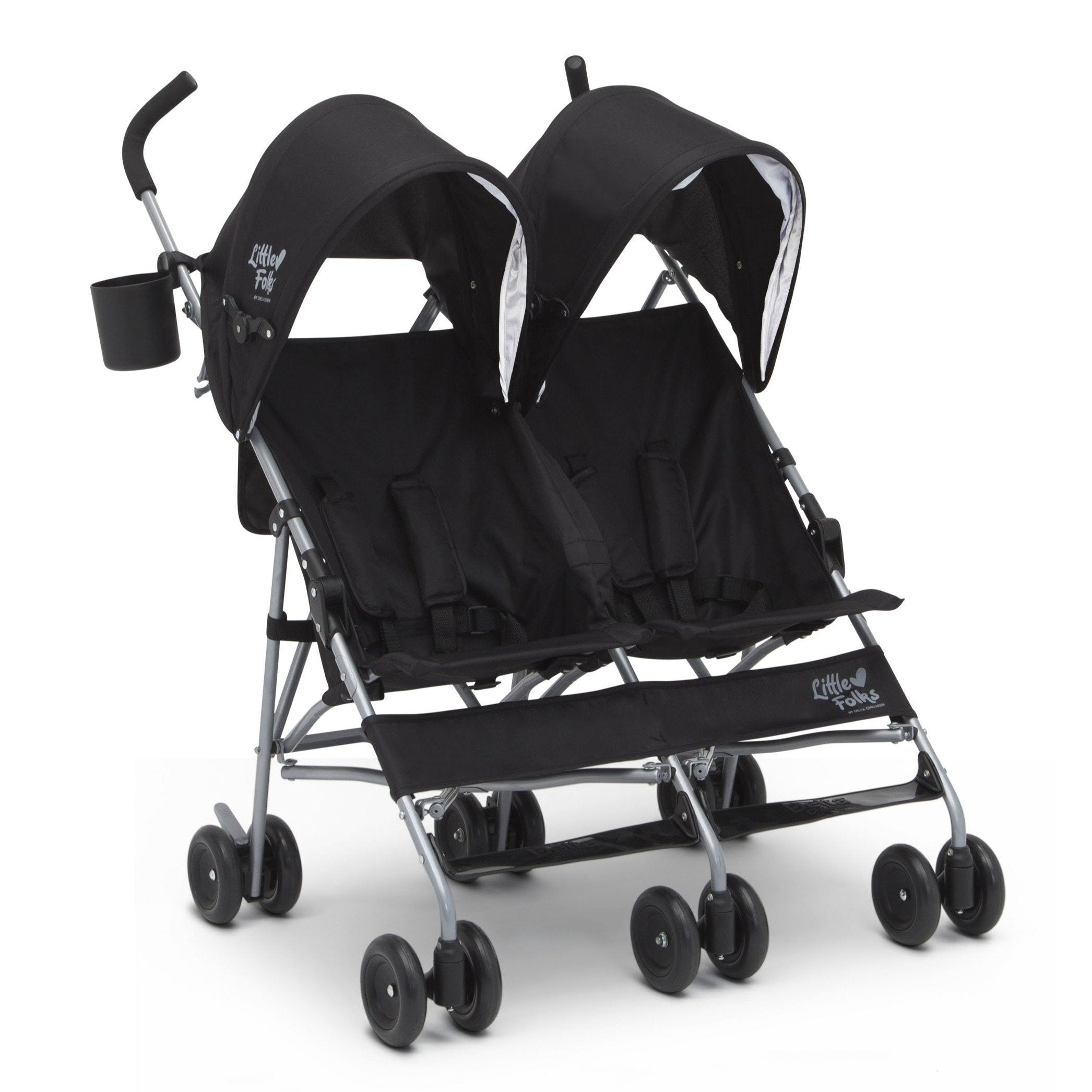 Olympia Side by Side Double Stroller for Twins - Lightweight Compact Foldable Baby Stroller with Canopy & Storage Basket - Perfect for Shopping, Travel & Outdoor Walks