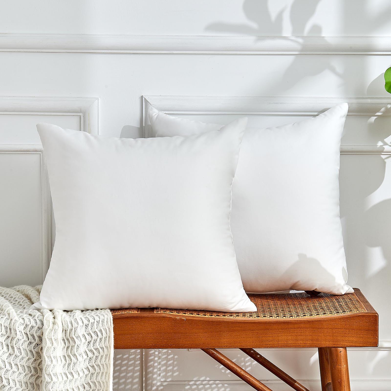 Premium Euro Pillows 26x26 Inch Set of 2 - White Decorative Throw Pillow Inserts with High-Quality Foam Filling for Sofa, Bed & Living Room - Perfect for Home Decor, Cozy Reading Nook and Guest Room Styling (26x26 Inches)