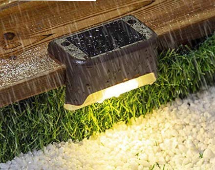 4 Pack Solar Fence Lights Outdoor - Waterproof Dusk to Dawn LED Solar Step Lights for Stairs, Yard, Patio, Pathway & Garden Decor (White) | Perfect for Outdoor Lighting, Landscape Illumination & Night Safety