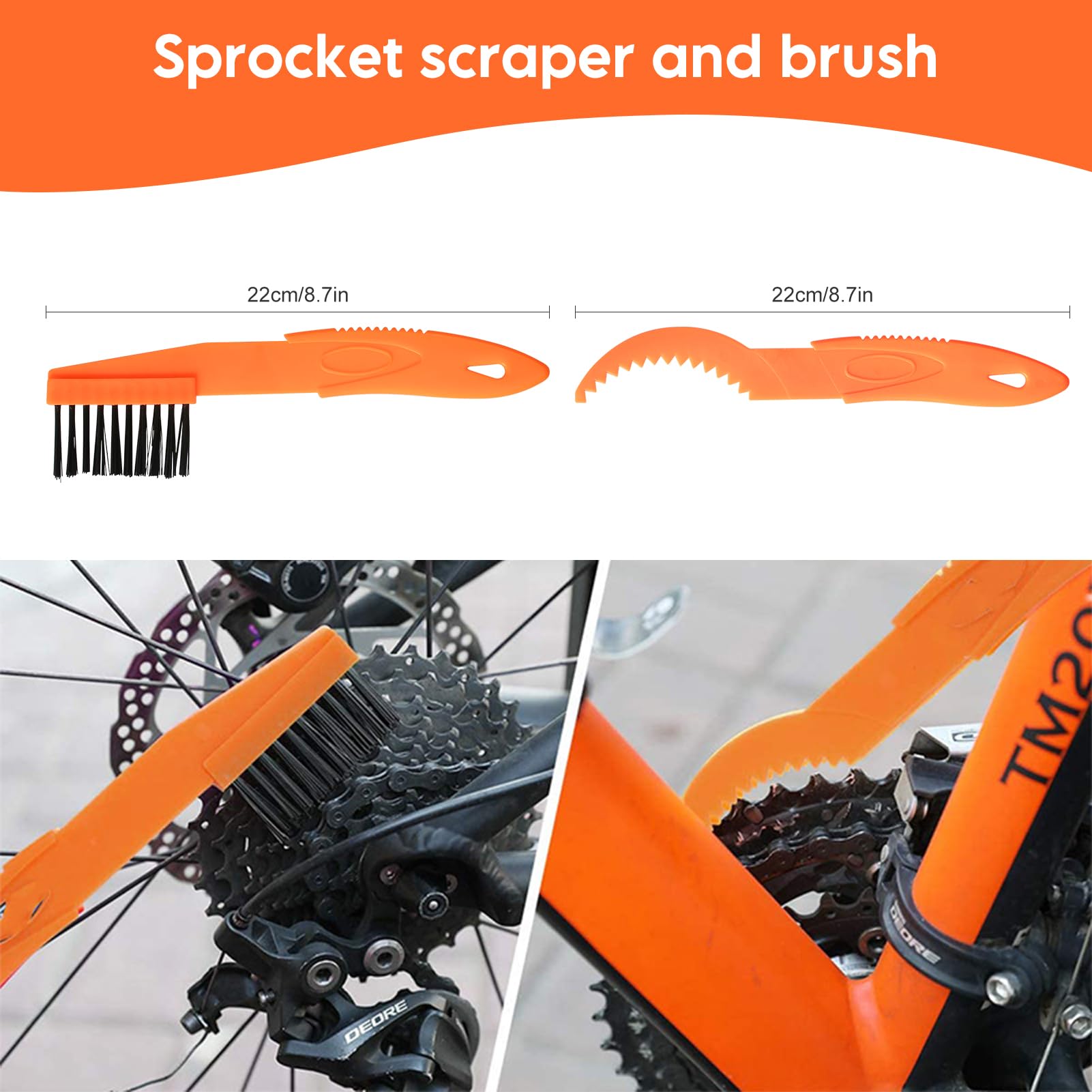 9PCS Bike Cleaning Tool Kit - Bicycle Chain Brush for Mountain, Road, BMX & Folding Bikes | Perfect for Home Bike Maintenance & Outdoor Cycling Gear Care