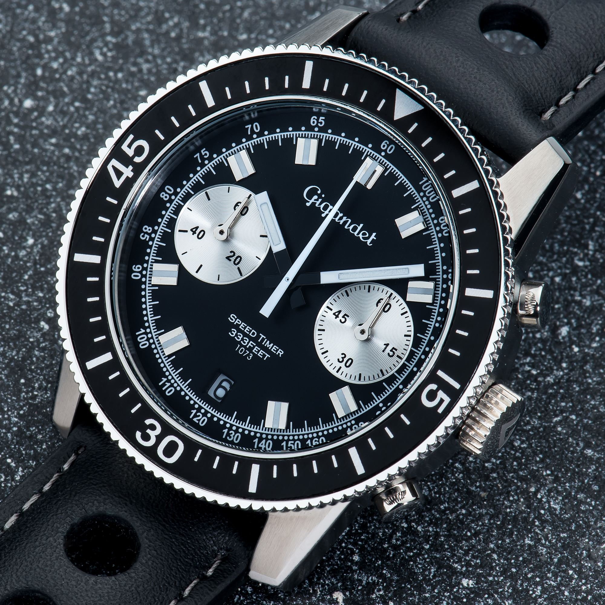 Gigandet Speed Timer Men's Analog Quartz Chronograph Watch - Black G7-005 | Waterproof Sports Watch for Diving, Racing & Everyday Wear