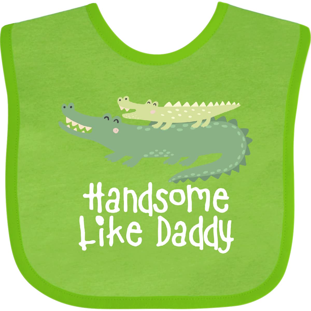 Inktastic Alligator Handsome Like Daddy Baby Boy Bib - Soft & Absorbent Drool Bib for Infants, Perfect for Feeding, Playtime & Photo Shoots