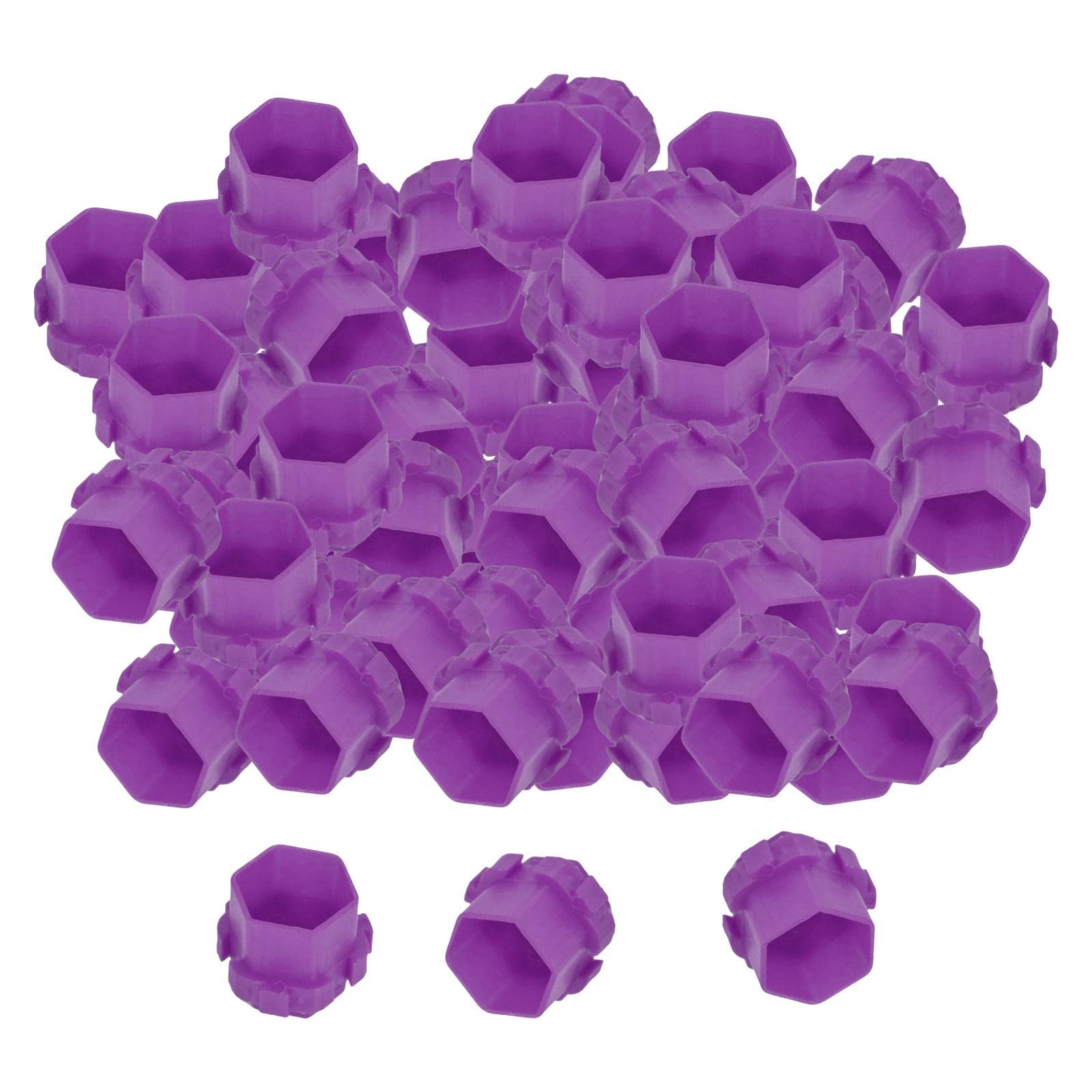 200Pcs Disposable Tattoo Ink Cups with Honeycomb Design - Purple Pigment Holder for Professional Artists | Ideal for Tattoo Studios, Permanent Makeup & Body Art
