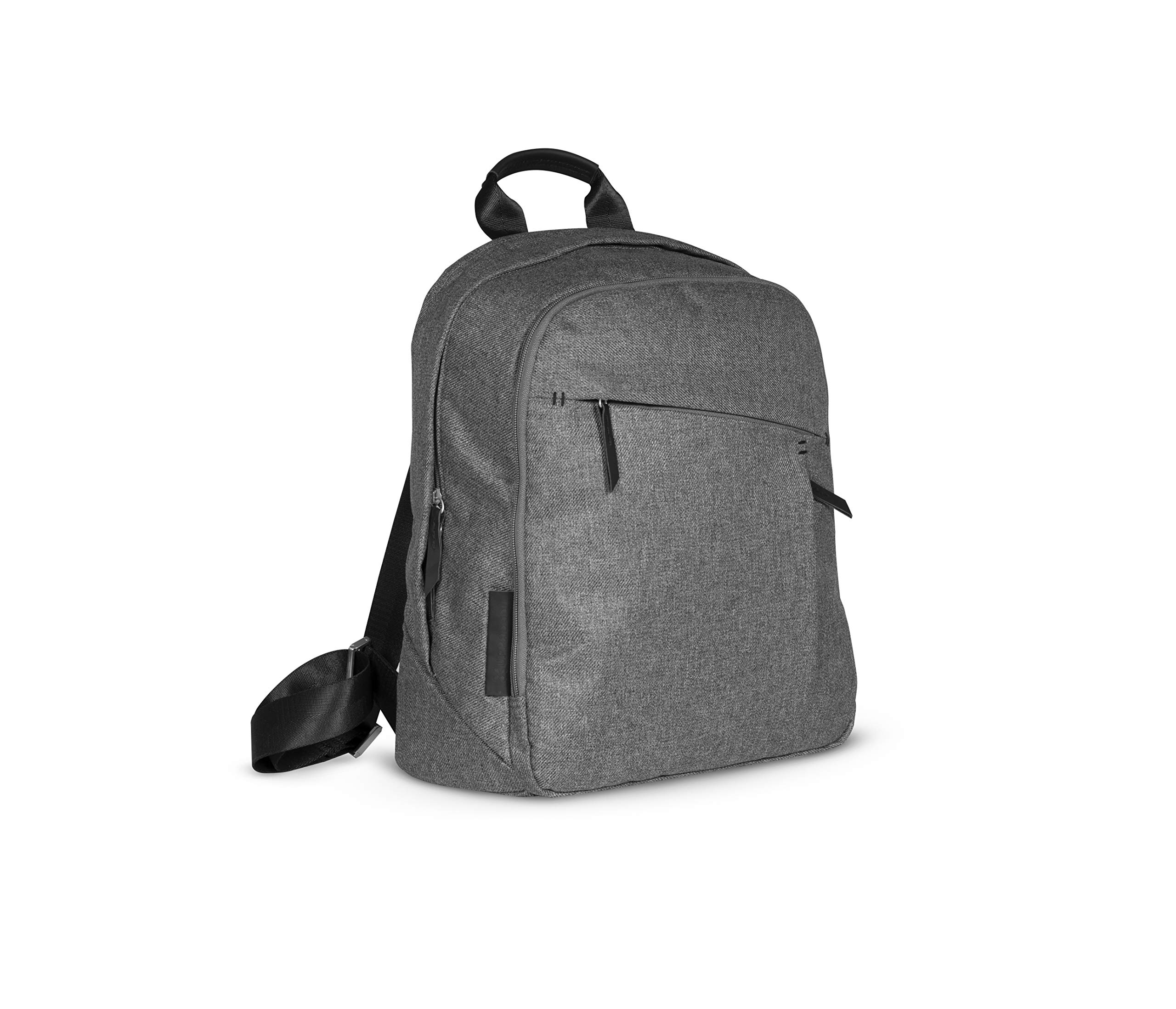 UPPAbaby Diaper Changing Backpack - JORDAN (Charcoal Melange/Black Leather) | Stylish Baby Essentials for Travel, Outings & Daily Use