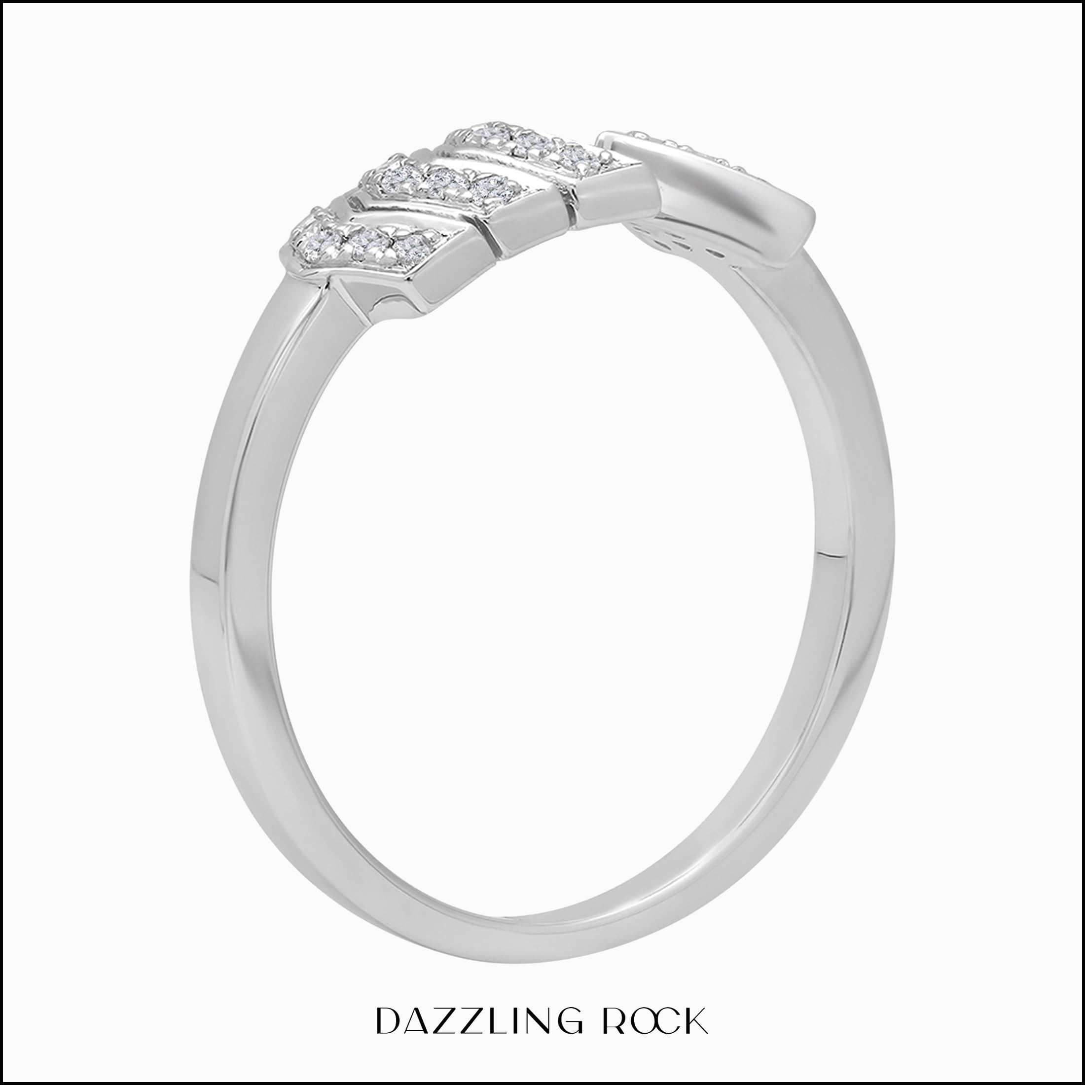 0.15ct Round White Diamond Vintage Arrow Ring for Women - Sterling Silver Bridal & Right Hand Jewelry - Perfect for Engagement, Anniversary & Special Occasions