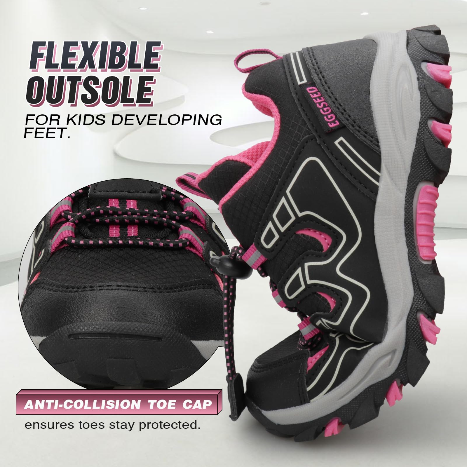 **UOVO Waterproof Hiking & Running Shoes for Kids – Non-Slip Lightweight Sneakers for Boys & Girls – Perfect for Outdoor Adventures, Tennis & Playtime**