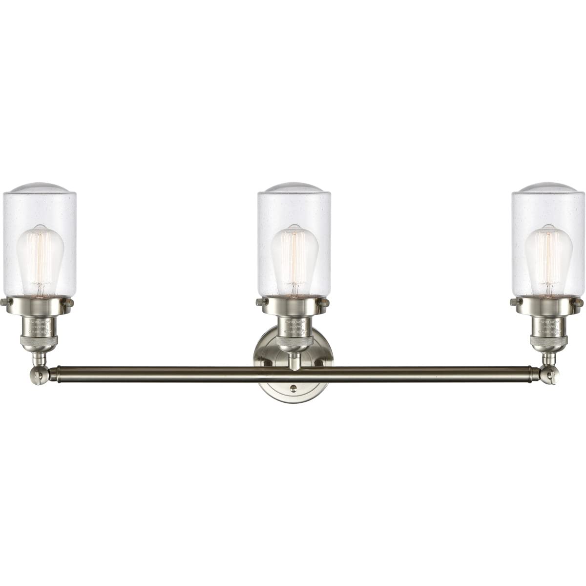 205-SN-G314-LED Dover 3 Light Bathroom Vanity Light Fixture, Brushed Satin Nickel Finish - Perfect for Bathroom, Powder Room and Dressing Room Lighting