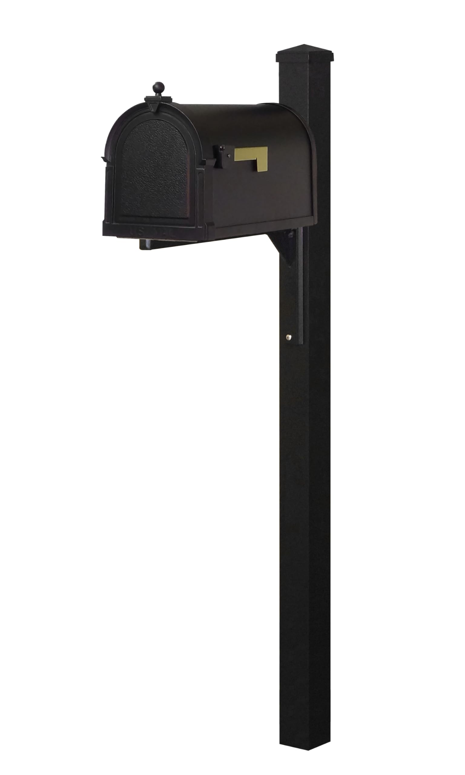 Special Lite Berkshire Curbside Mailbox with Wellington Post - Black Aluminum Mailbox with Post - SCB1015_SPK720-BLK | Durable Outdoor Mailbox for Homes & Businesses