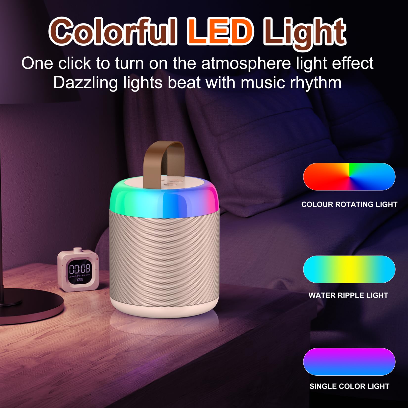 Portable Kids Karaoke Machine with Bluetooth Speaker, 2 Wireless Microphones & LED Lights - Best Music Player Toy Gift for Boys Girls Ages 4-10 - Perfect for Birthday Parties, Family Gatherings & Indoor Singing Fun (Pink)