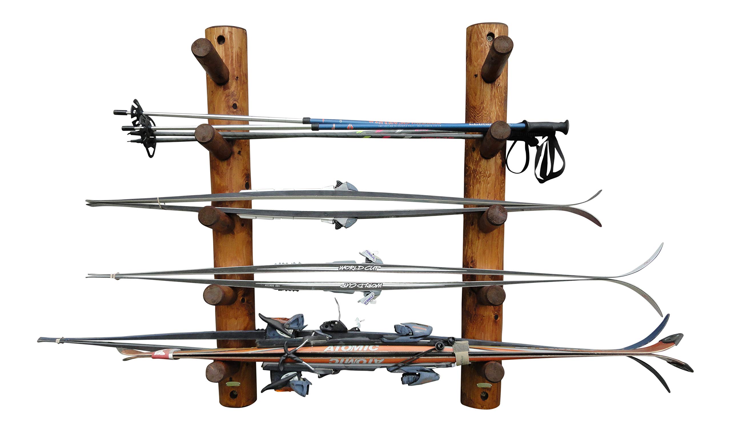 10-Slot Wall-Mounted Ski Rack for Garage & Home - Heavy Duty Ski Storage Organizer with Horizontal Design - Perfect for Indoor & Outdoor Ski Equipment Organization (Great for Ski Poles, Snowboards & Winter Gear Storage)
