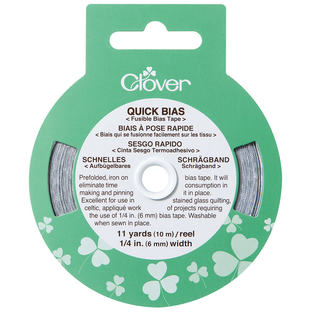 6mm Silver Clover Quick Fusible Bias Tape - Perfect for Quilting, Sewing & DIY Garment Making