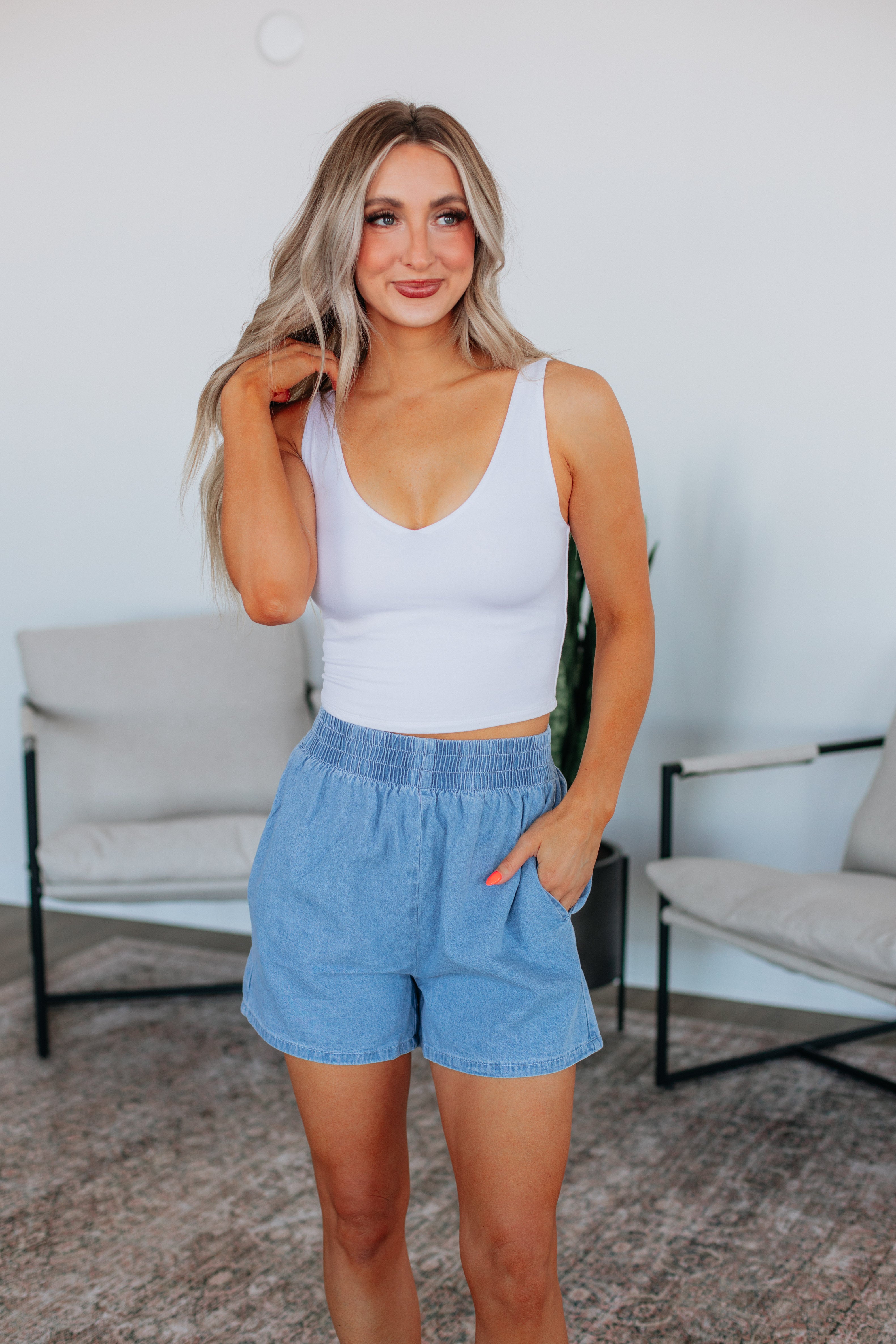 Stylish Jemmah Denim Shorts for Women - High Waisted Stretch Comfort - Perfect for Summer Outfits & Casual Wear