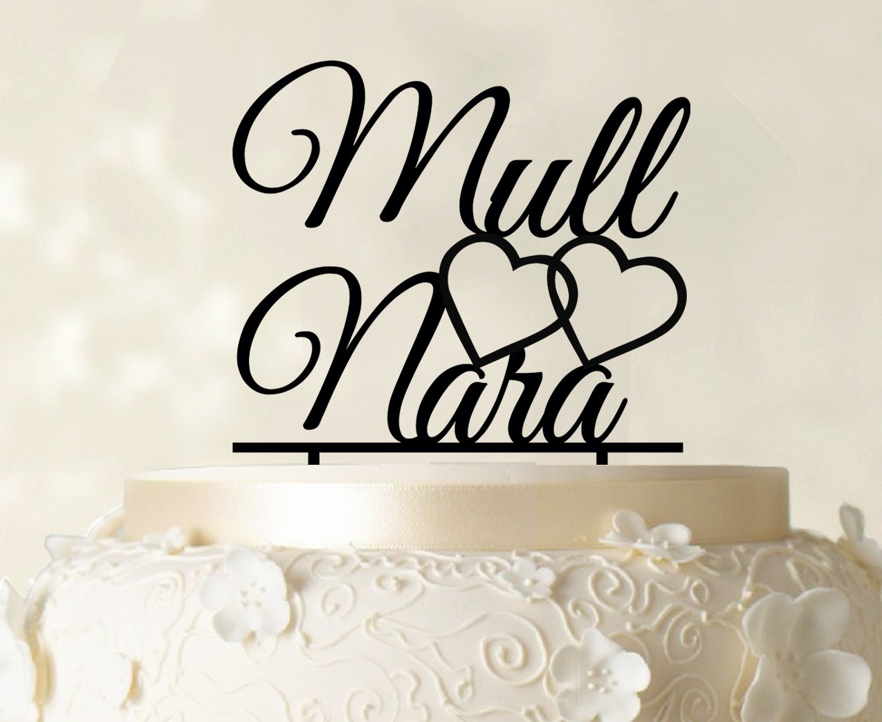 Personalized Wedding Cake Topper - Custom Heart-Shaped Cake Decorations (5