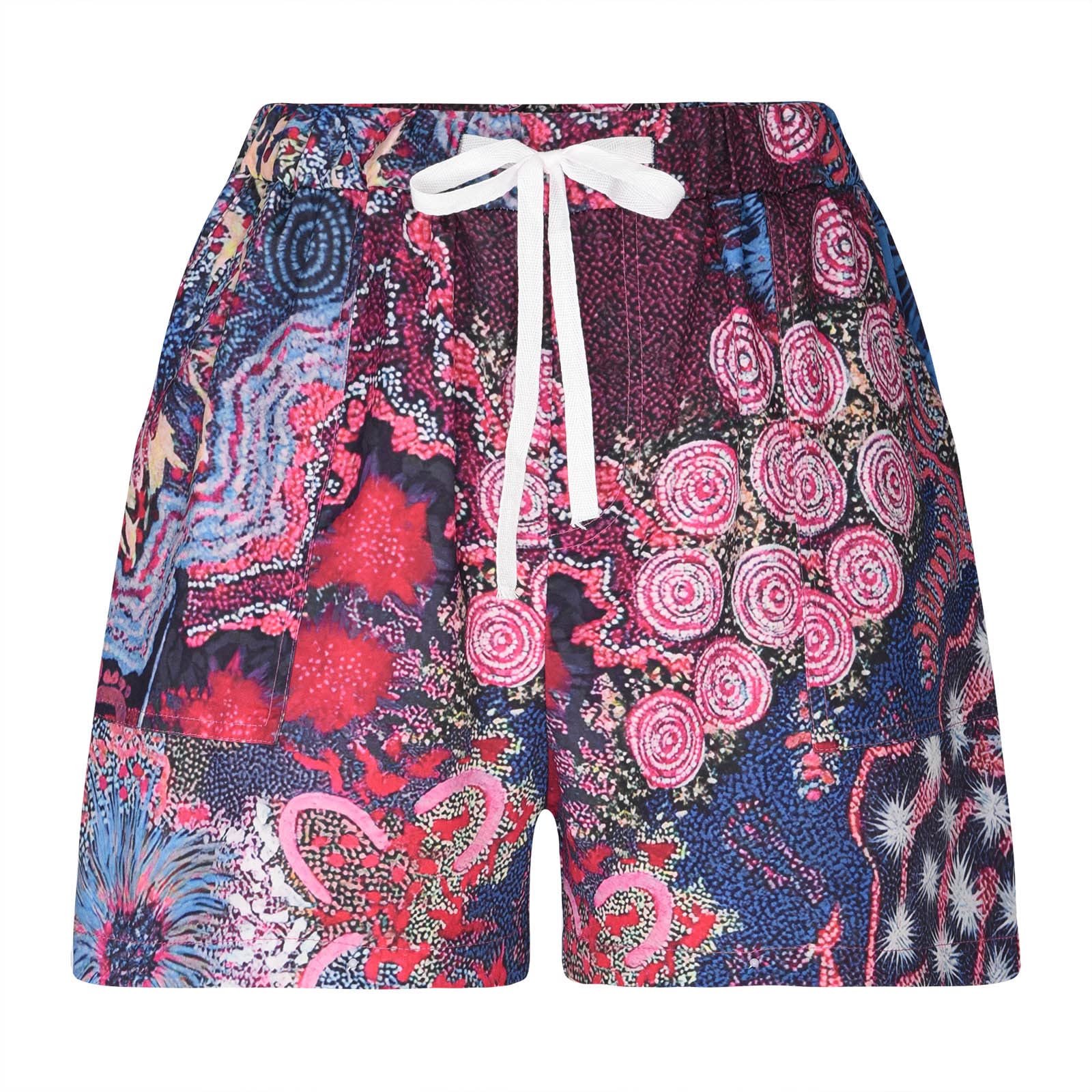 Women's Summer Beach Shorts - Drawstring Elastic & Pockets for Casual Wear