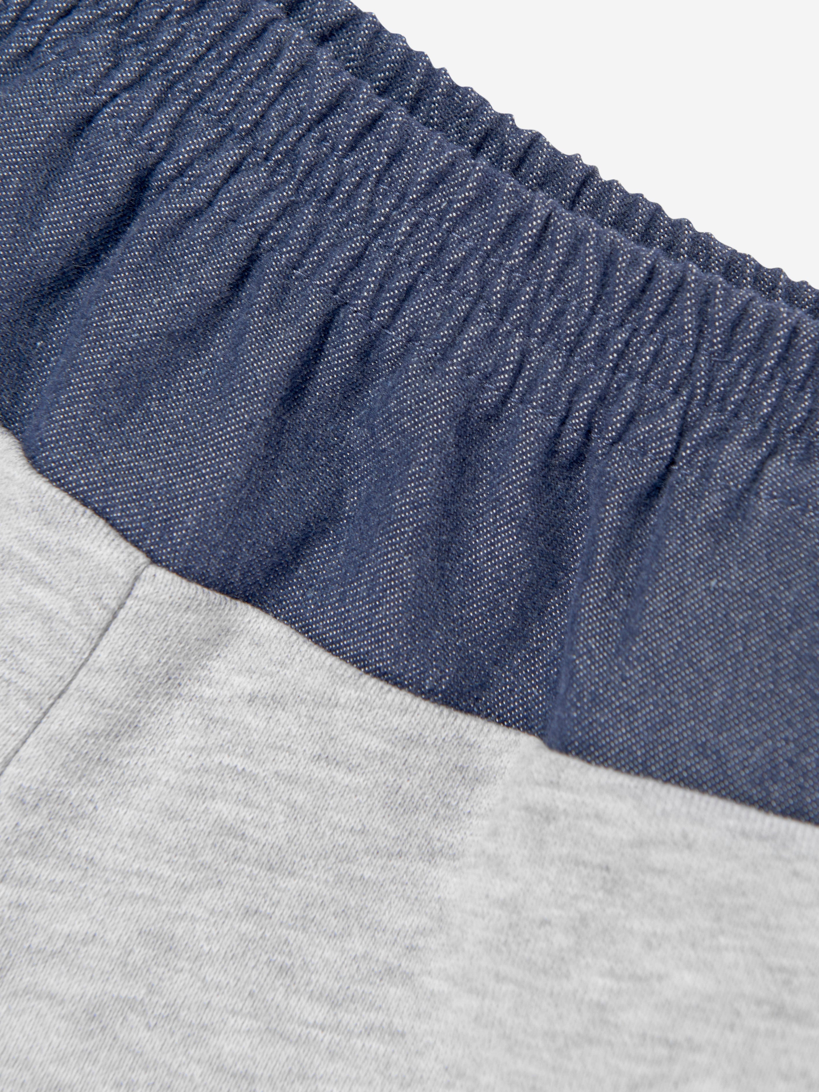 Baby Boys Grey Denim & Jersey Jogger Pants - Comfortable Casual Playwear for Toddlers & Infants | Perfect for Playdates, Daycare & Outdoor Activities