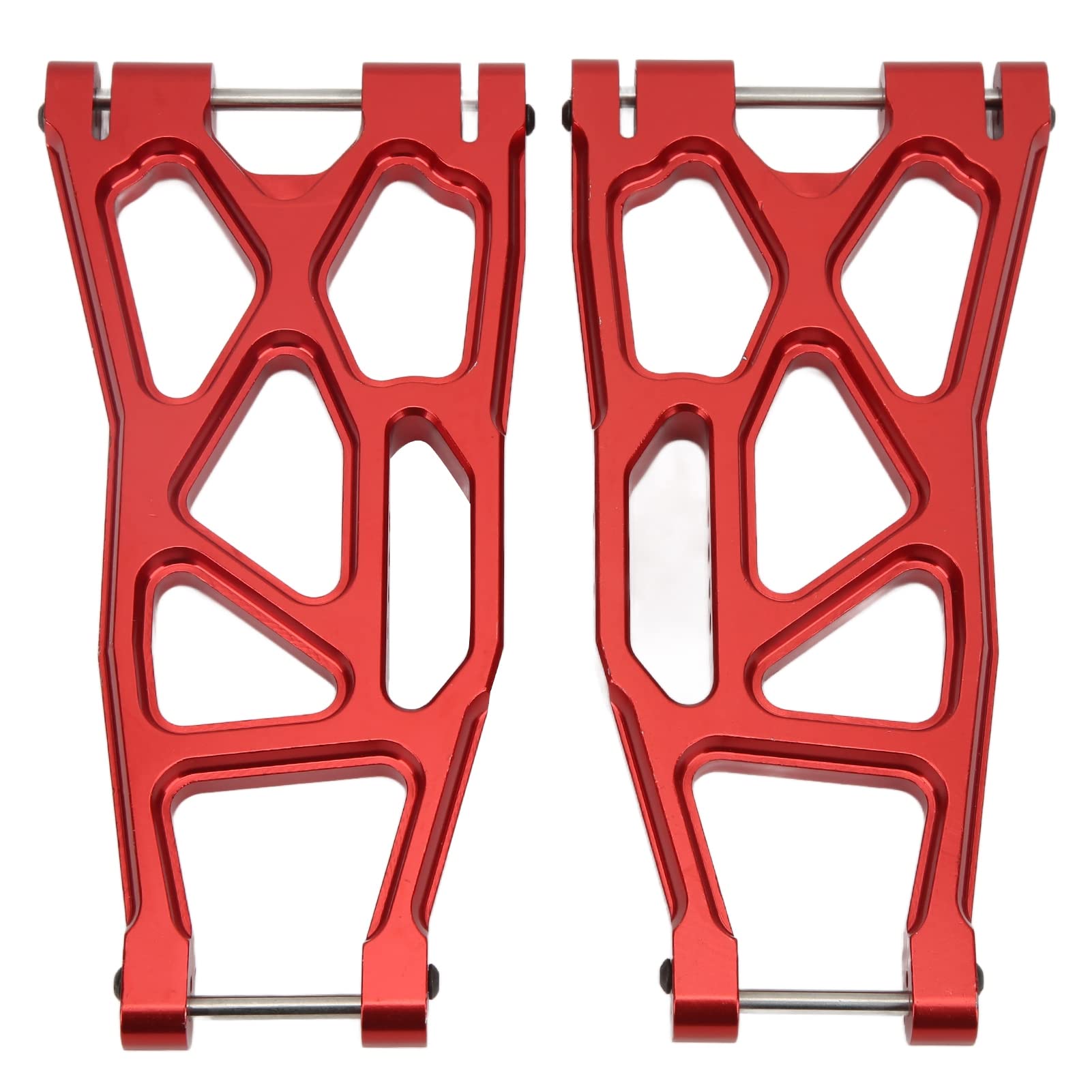 High Strength Aluminum Alloy RC Front & Rear Lower Suspension Arms for 1/5 Scale RC Cars - Durable Metal Control Arms for Off-Road Bashing, Racing & Crawling (Red)