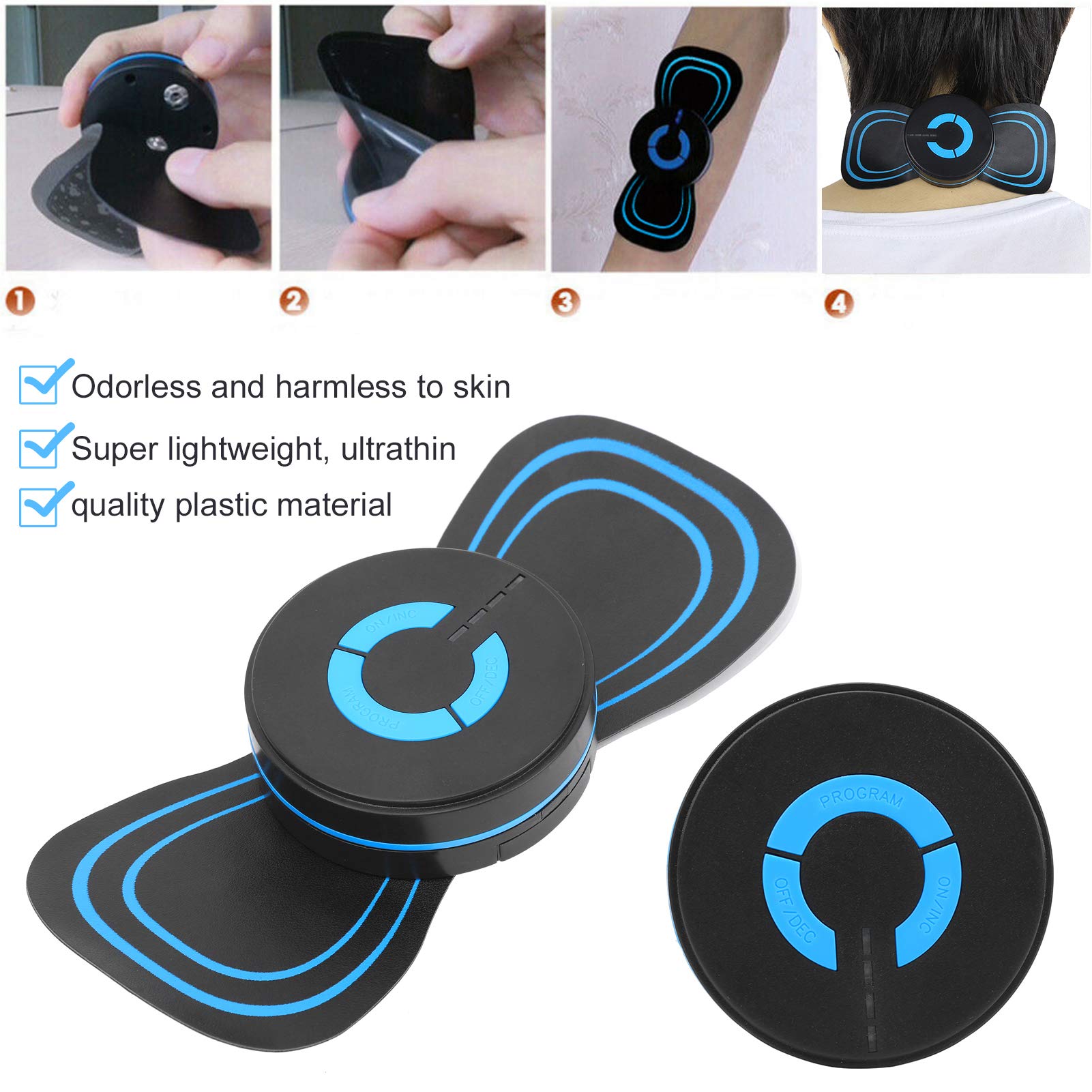 Electric Neck and Shoulder Massager - Portable Mini Massage Patch for Back Pain Relief, Muscle Relaxation - Perfect for Office, Travel, and Home Use