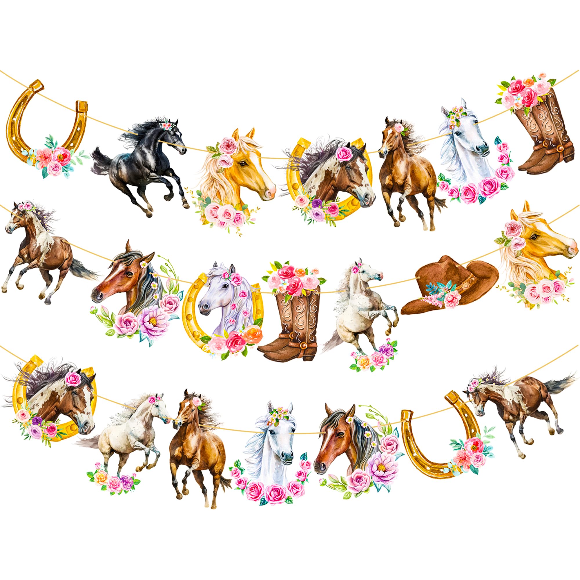 Western Cowgirl Party Decorations - 2pcs Cowgirl Banner Set for Horse Birthday Party, Baby Shower & Country Themed Events | Perfect for Western Decor, Cowgirl Birthday Party Supplies & Rustic Home Decorations