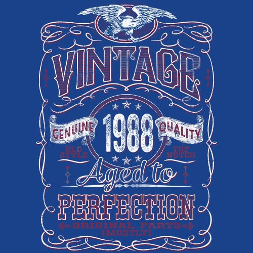 Vintage 1988 Aged to Perfection 37th Birthday Gift T-Shirt for Men - Funny 37 Year Old Present Idea - Perfect for Parties & Celebrations