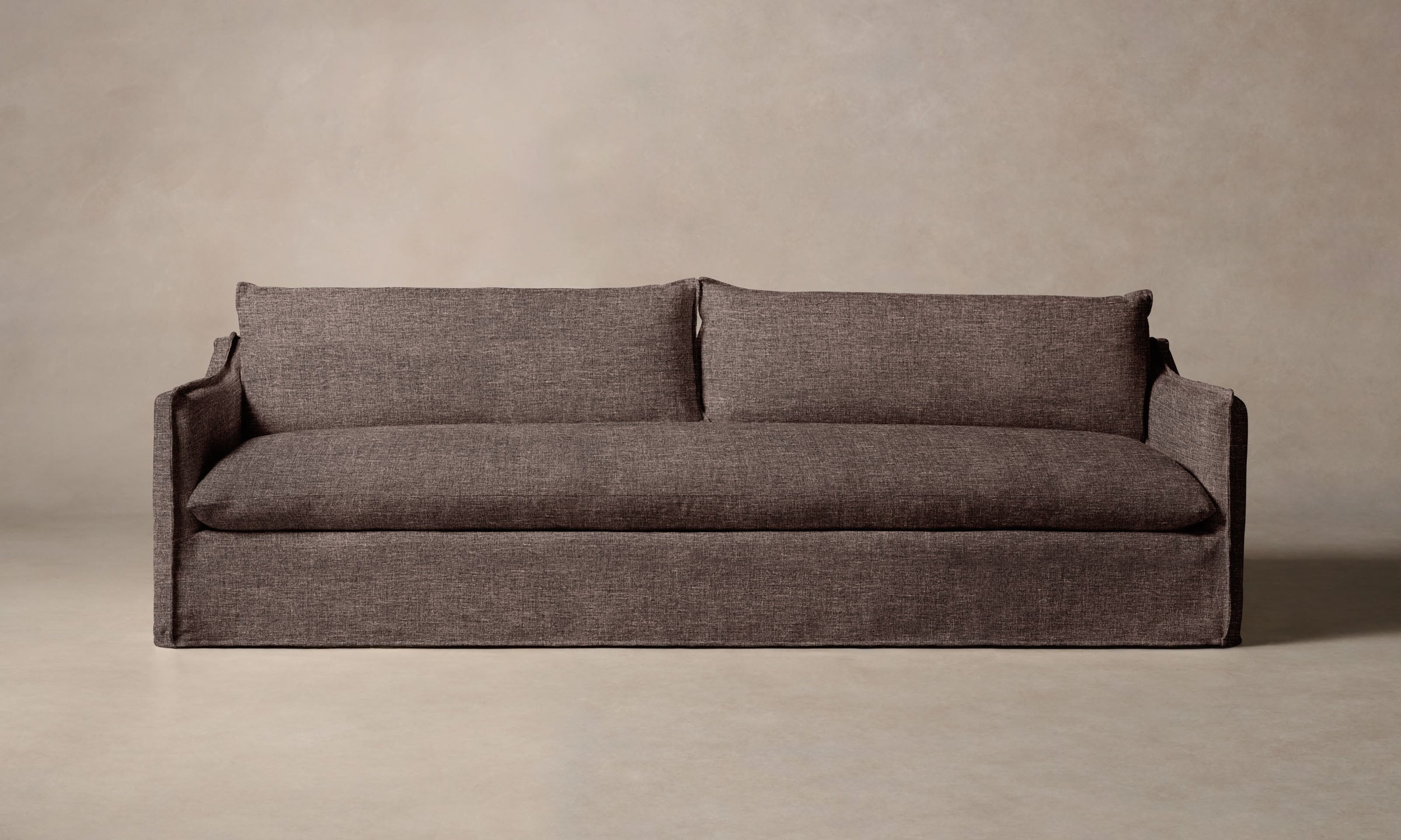 Premium Dune Sofa - Heritage Belgian Linen Upholstery in Rich Carob Brown | Perfect for Modern Living Rooms & Cozy Home Decor