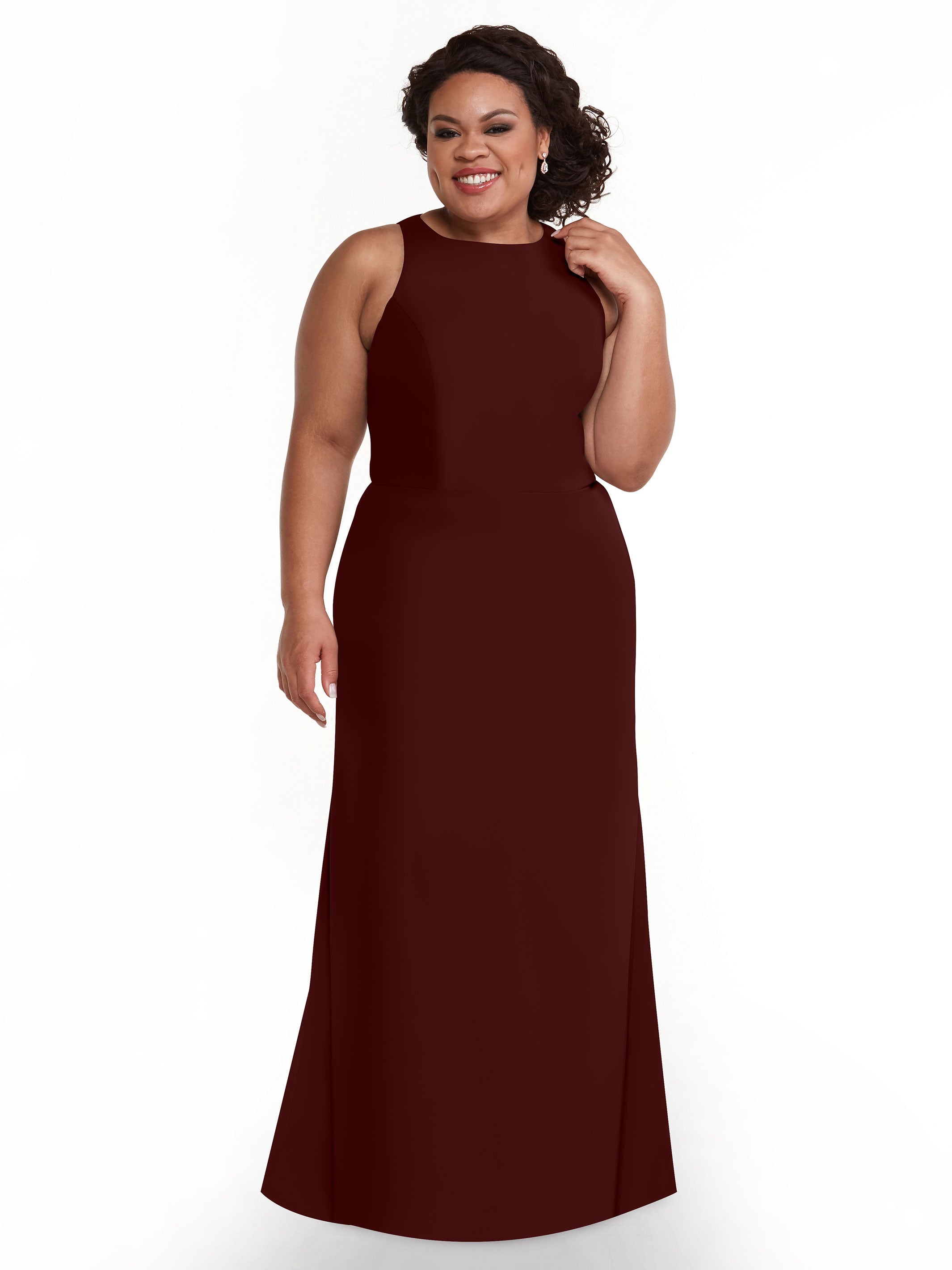 Elegant 80175 Chiffon A-Line Bridesmaid Dress with Plunging Halter Neckline - Perfect for Weddings, Formal Events & Special Occasions
