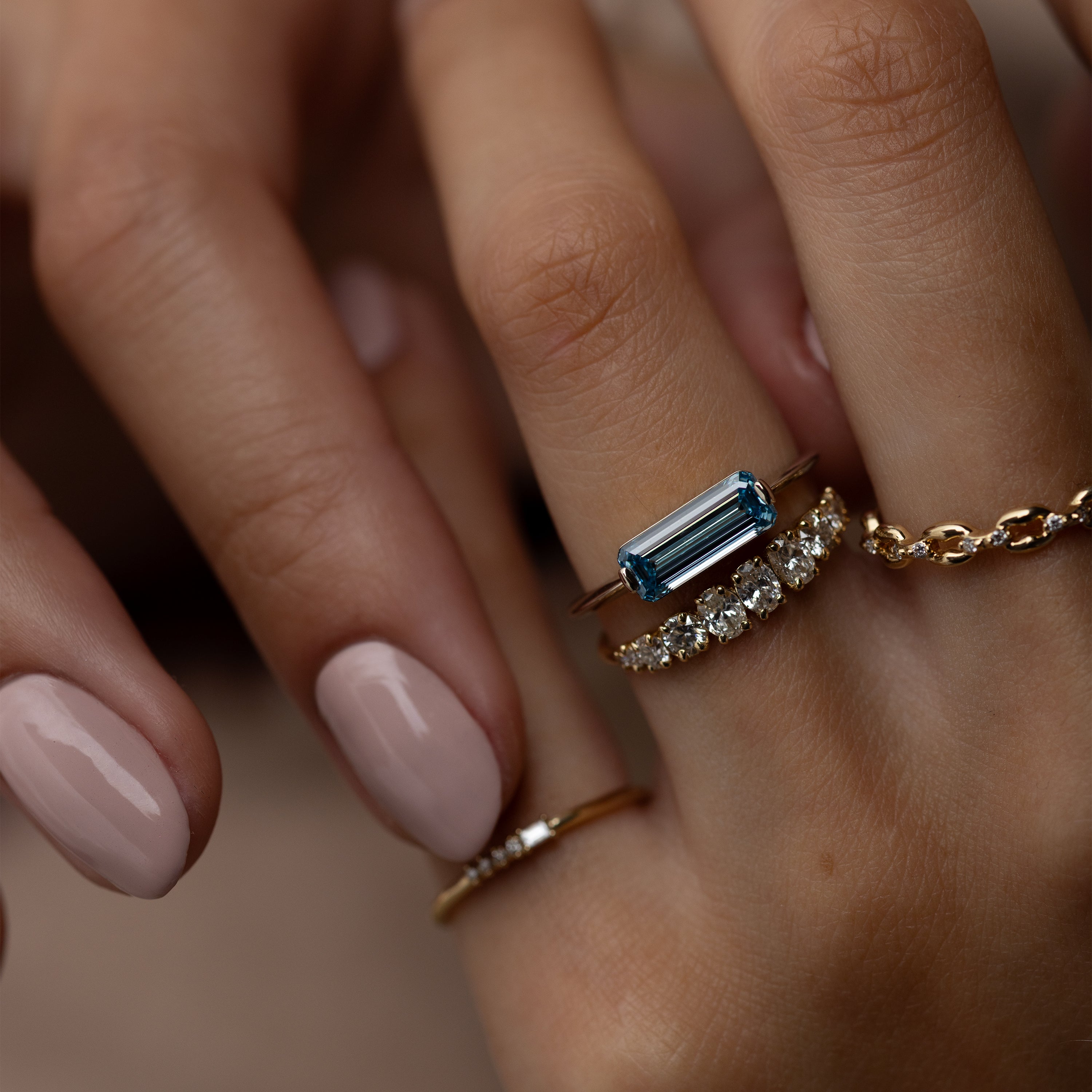 1.37ct Lab Grown Blue Diamond Ring for Women - Elegant Balladeer Style Jewelry for Engagement, Wedding & Anniversary Gifts