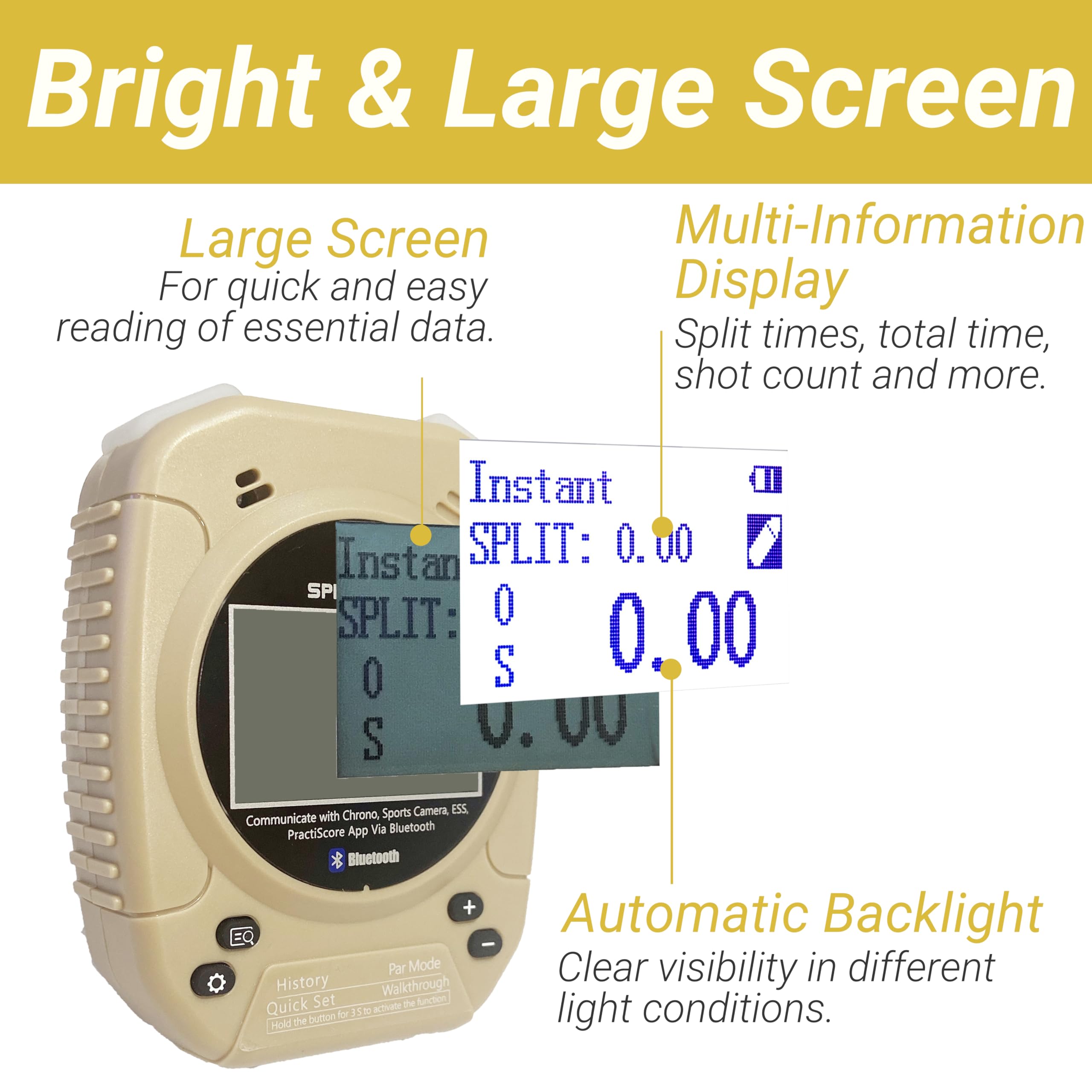 2025 Upgraded Shot Timer with Belt Clip - Multifunction Dry Fire Training Tool for Pistol & Rifle - Perfect for USPSA, IPSC, IDPA, 3 Gun & Steel Challenge Shooting Competitions - Improve Your Range Practice & Competition Performance