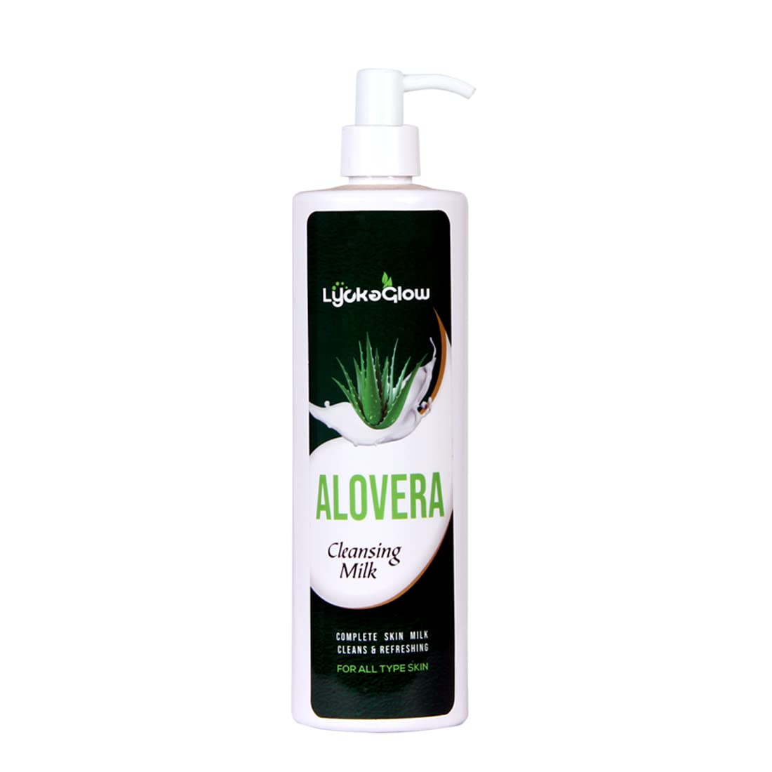 LifesyNutra Aloe Vera Cleansing Milk for All Skin Types - 16 fl oz (475ml) | Gentle Daily Face Wash for Dry, Oily & Sensitive Skin | Hydrating & Soothing Facial Cleanser for Morning & Night Skincare Routine